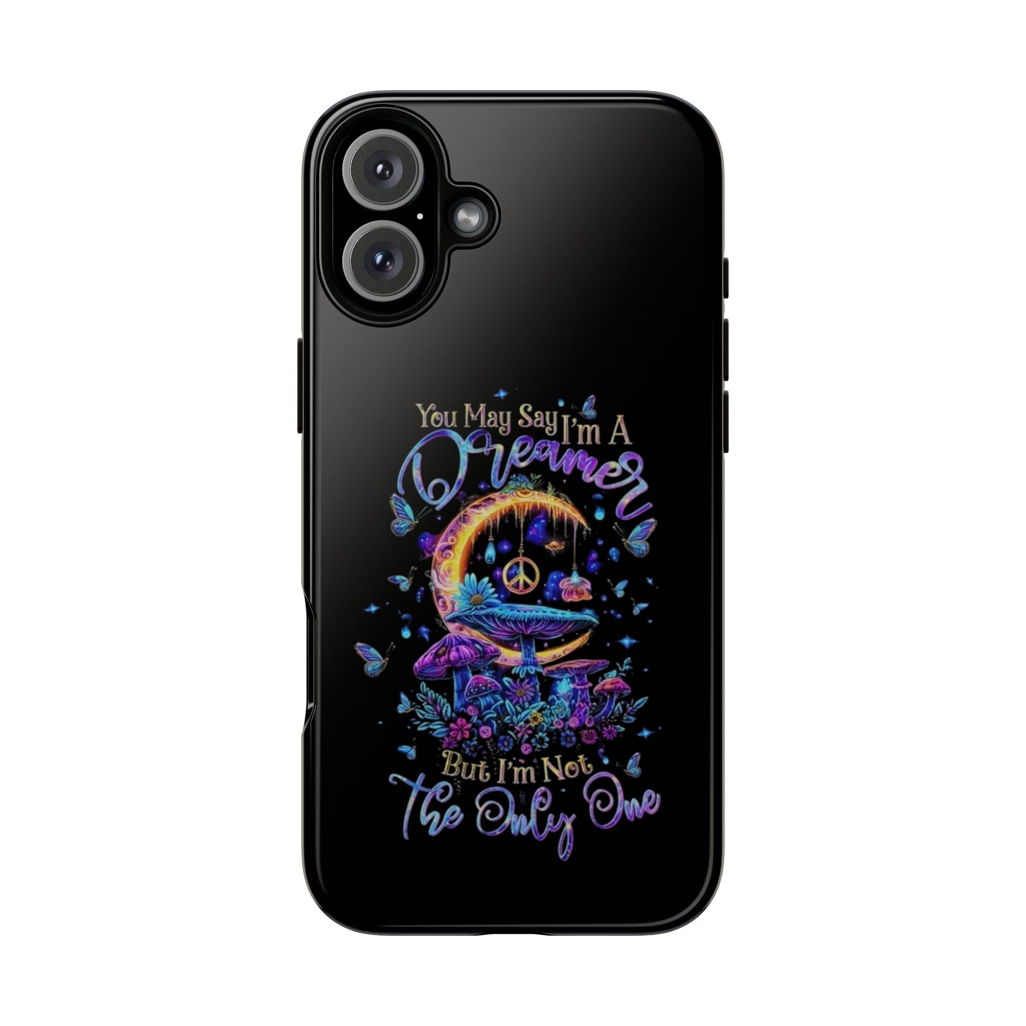 Dreamer Moon & Mushrooms – Neon Psychedelic iPhone Case