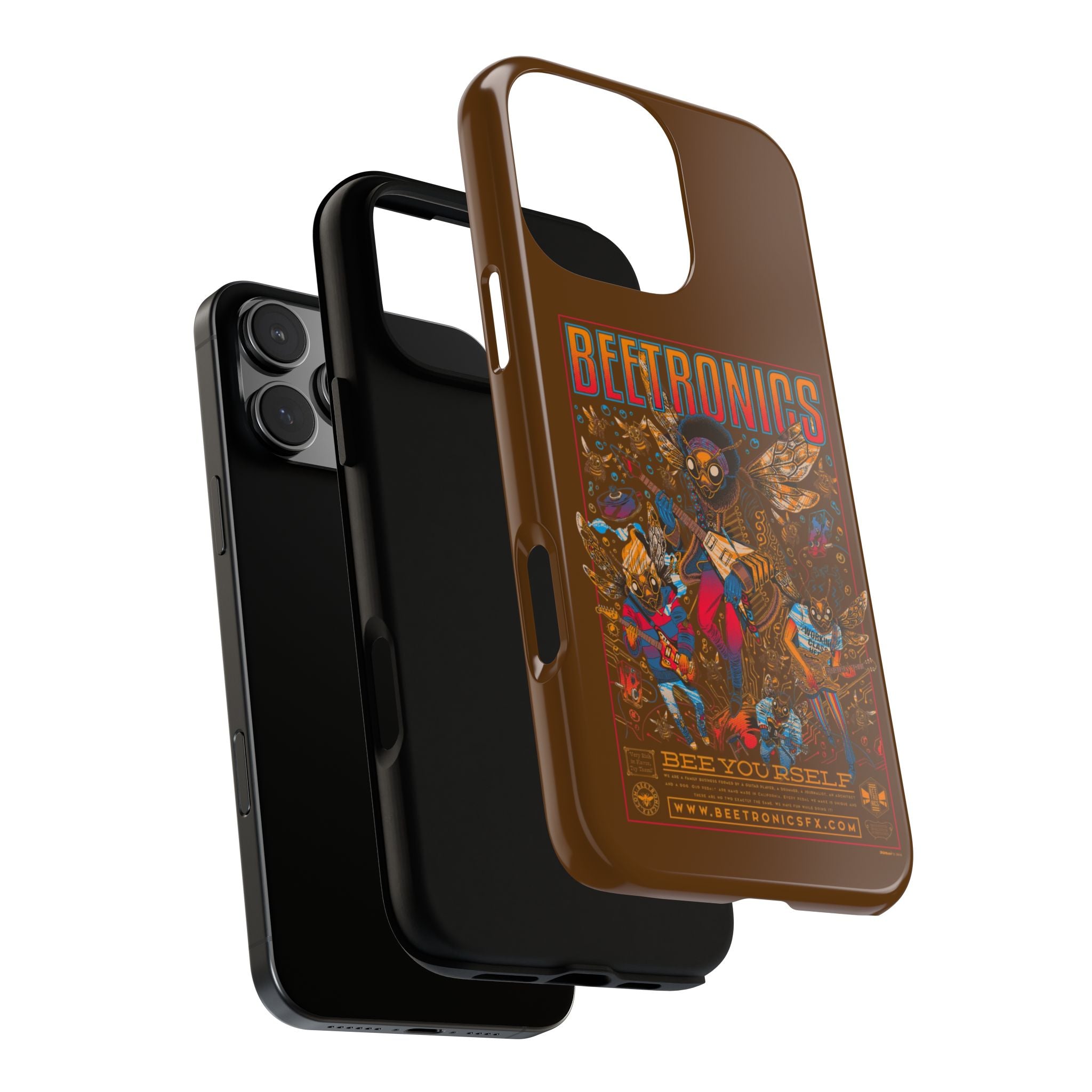 BeeTronics Rock Band – Psychedelic Bee Guitarist iPhone Case