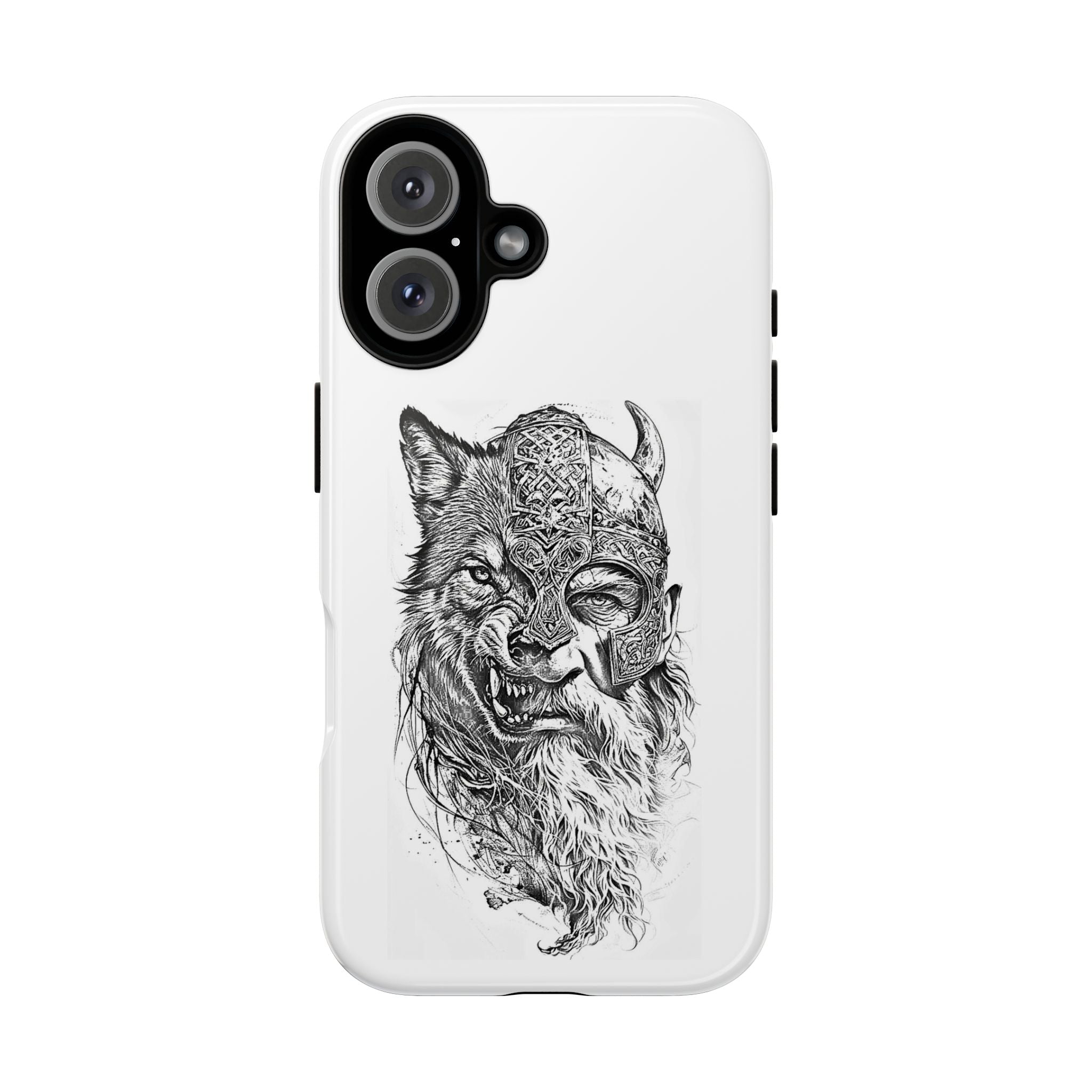 Viking Wolf Spirit – Norse Warrior Fusion iPhone Case