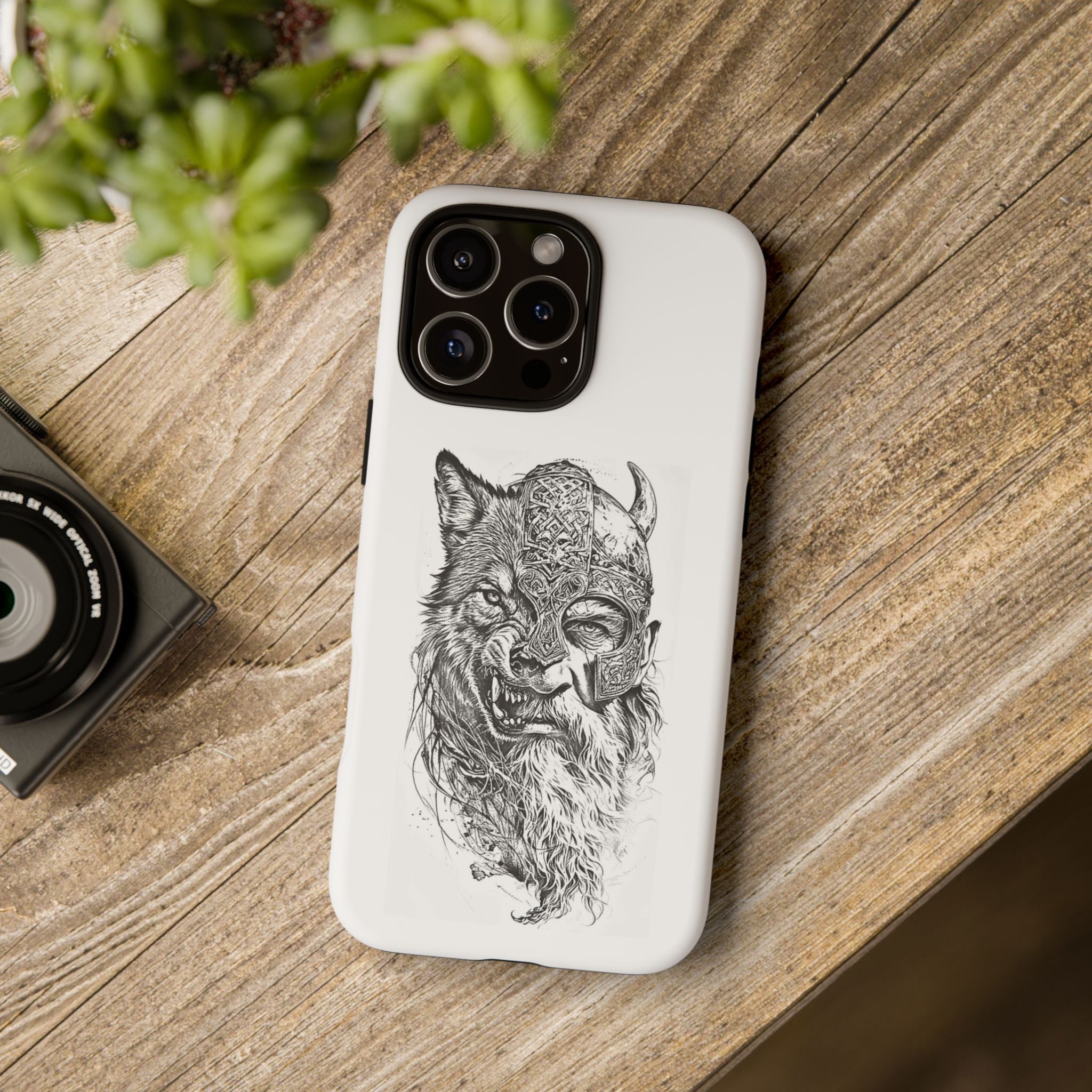 Viking Wolf Spirit – Norse Warrior Fusion iPhone Case