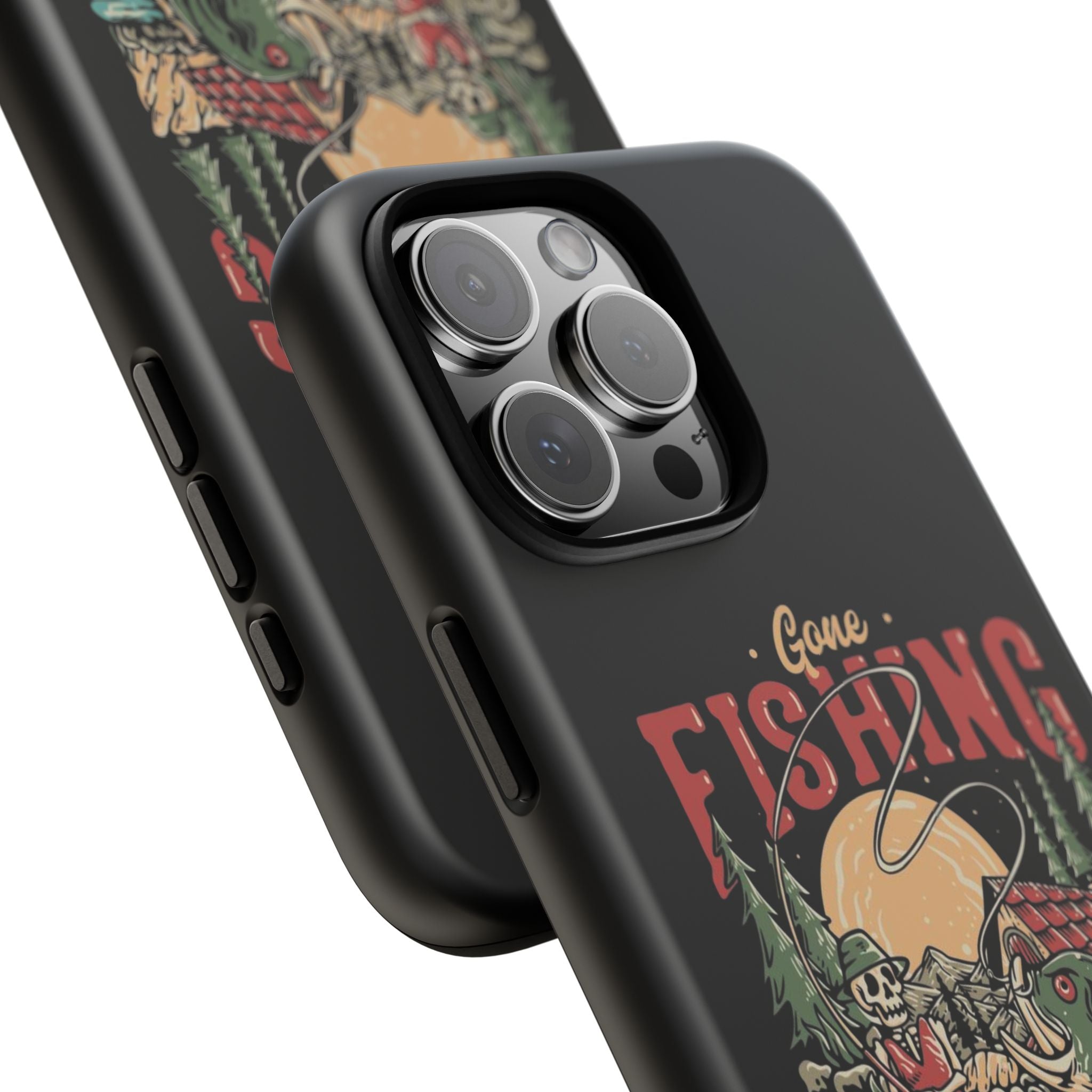 Gone Fishing Skeleton – Vintage Angler iPhone Case