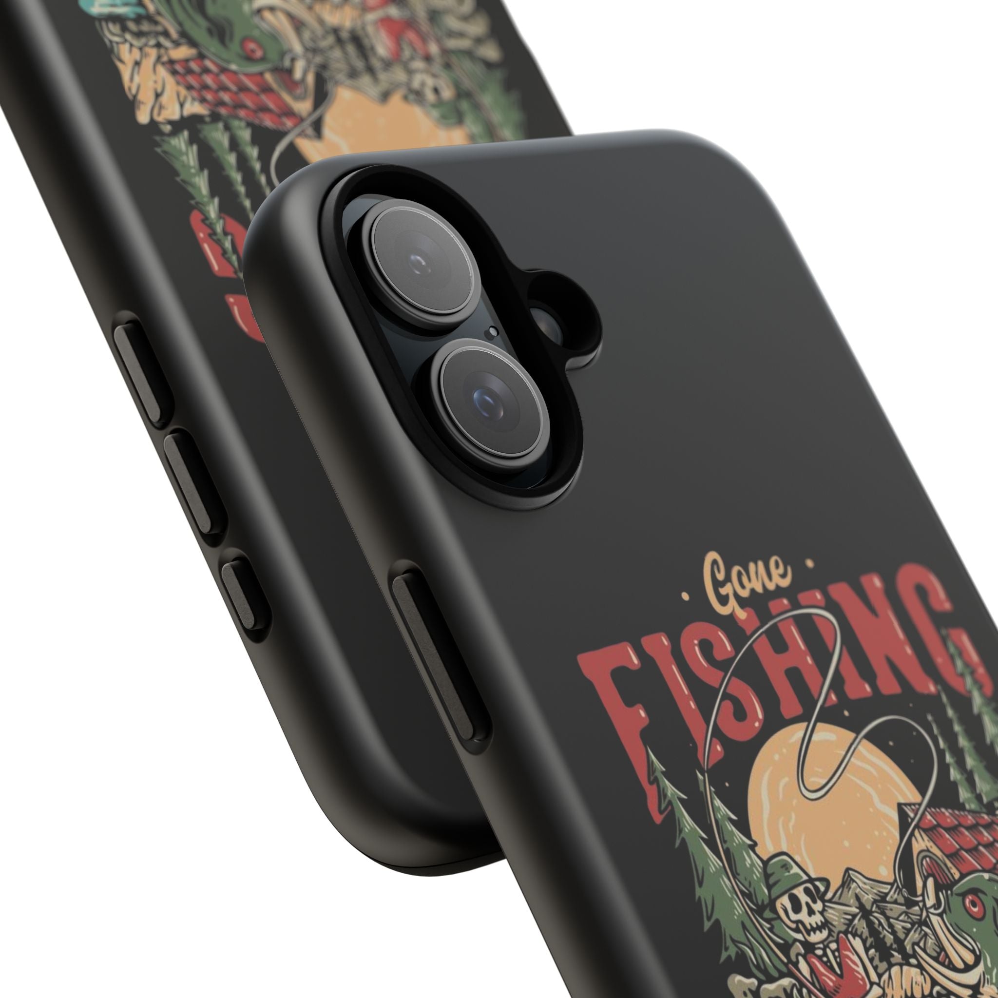 Gone Fishing Skeleton – Vintage Angler iPhone Case