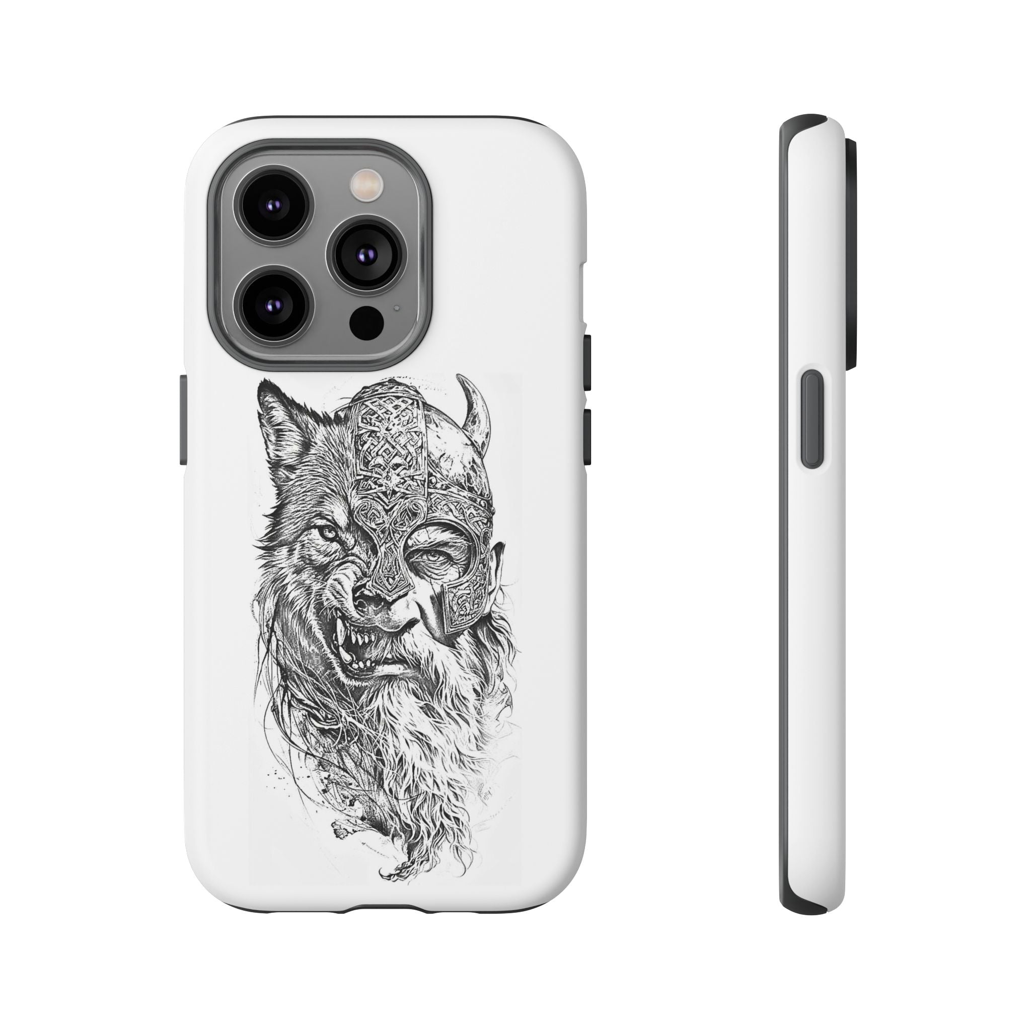 Viking Wolf Spirit – Norse Warrior Fusion iPhone Case