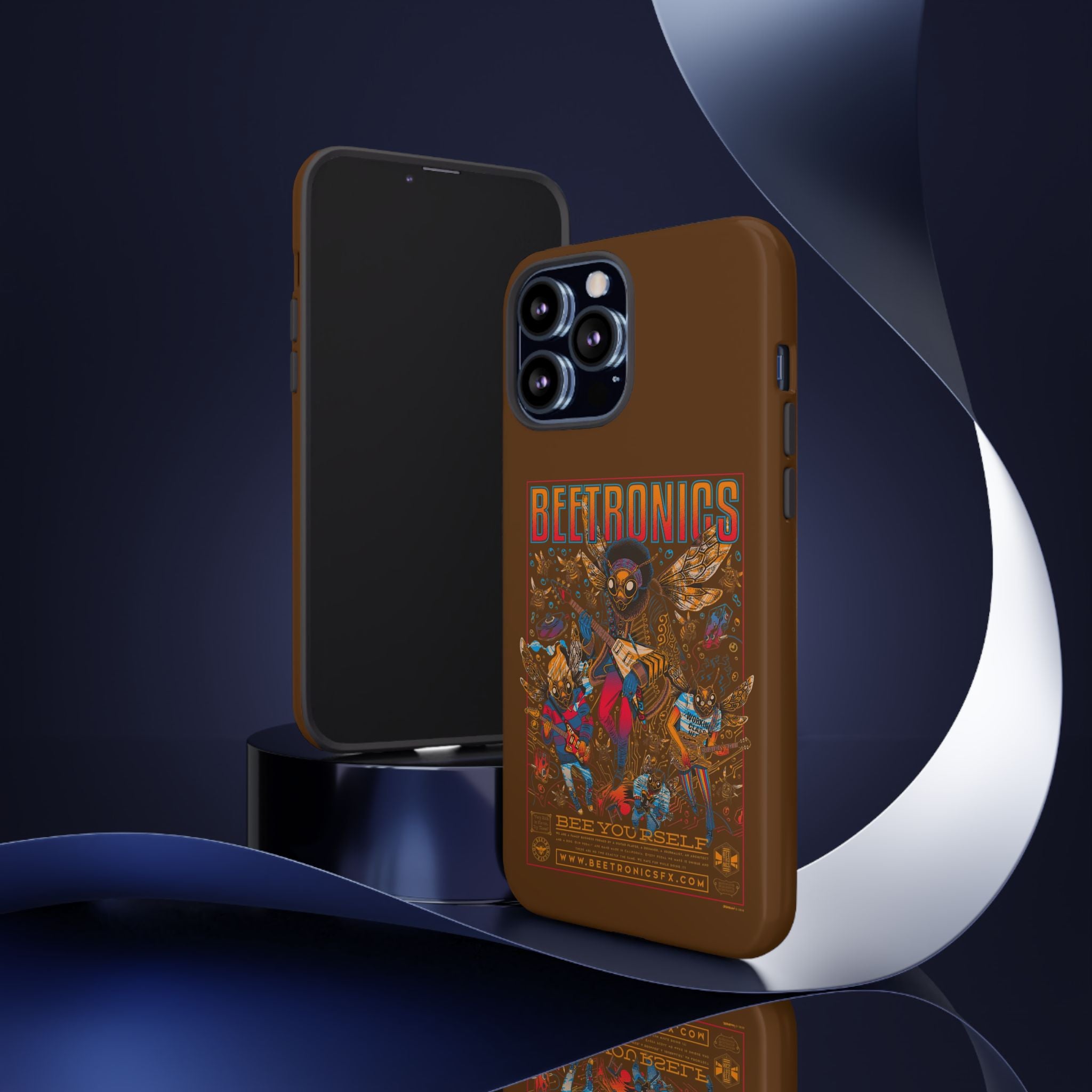 BeeTronics Rock Band – Psychedelic Bee Guitarist iPhone Case