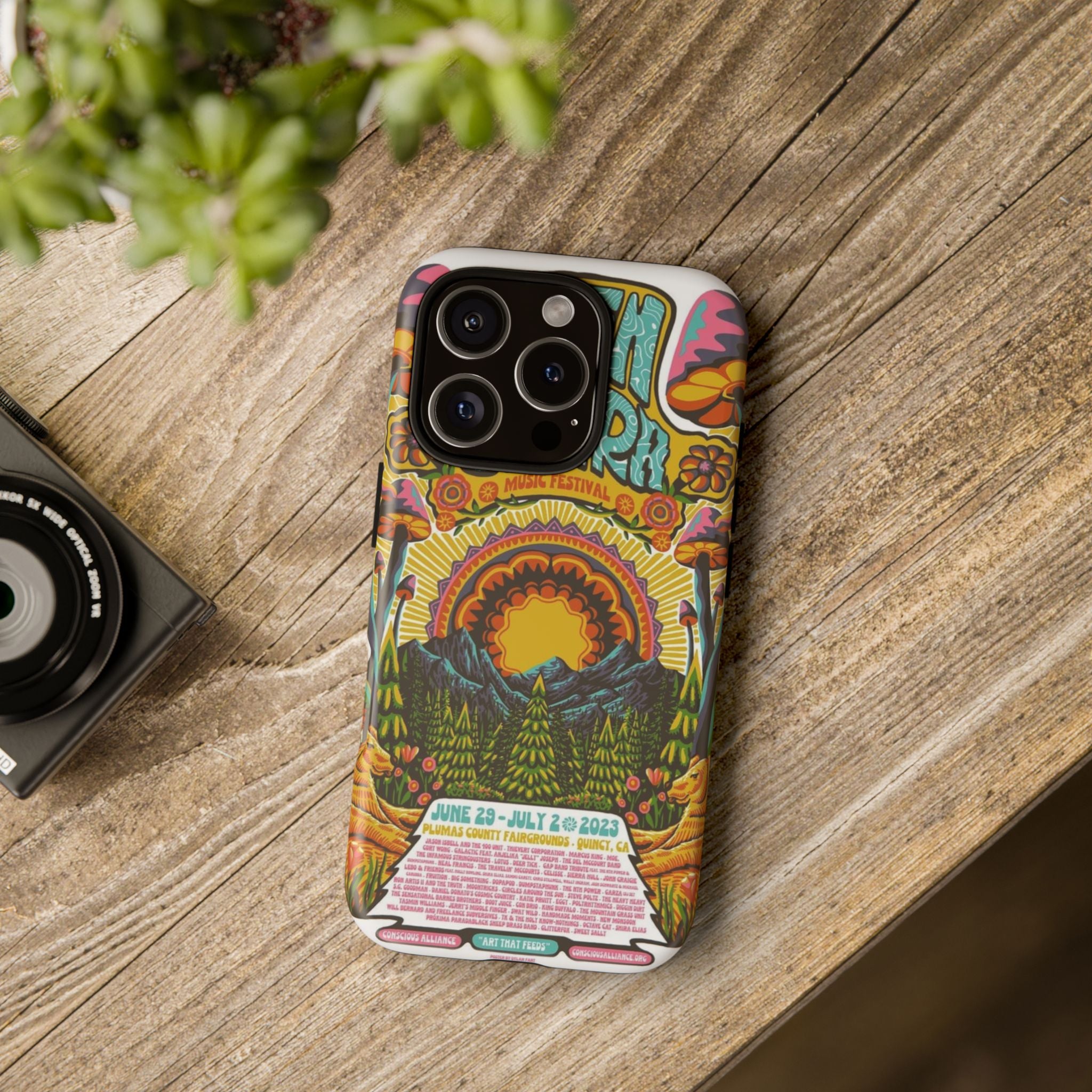 Psychedelic Festival Forest – Retro Mushroom Tough iPhone Case