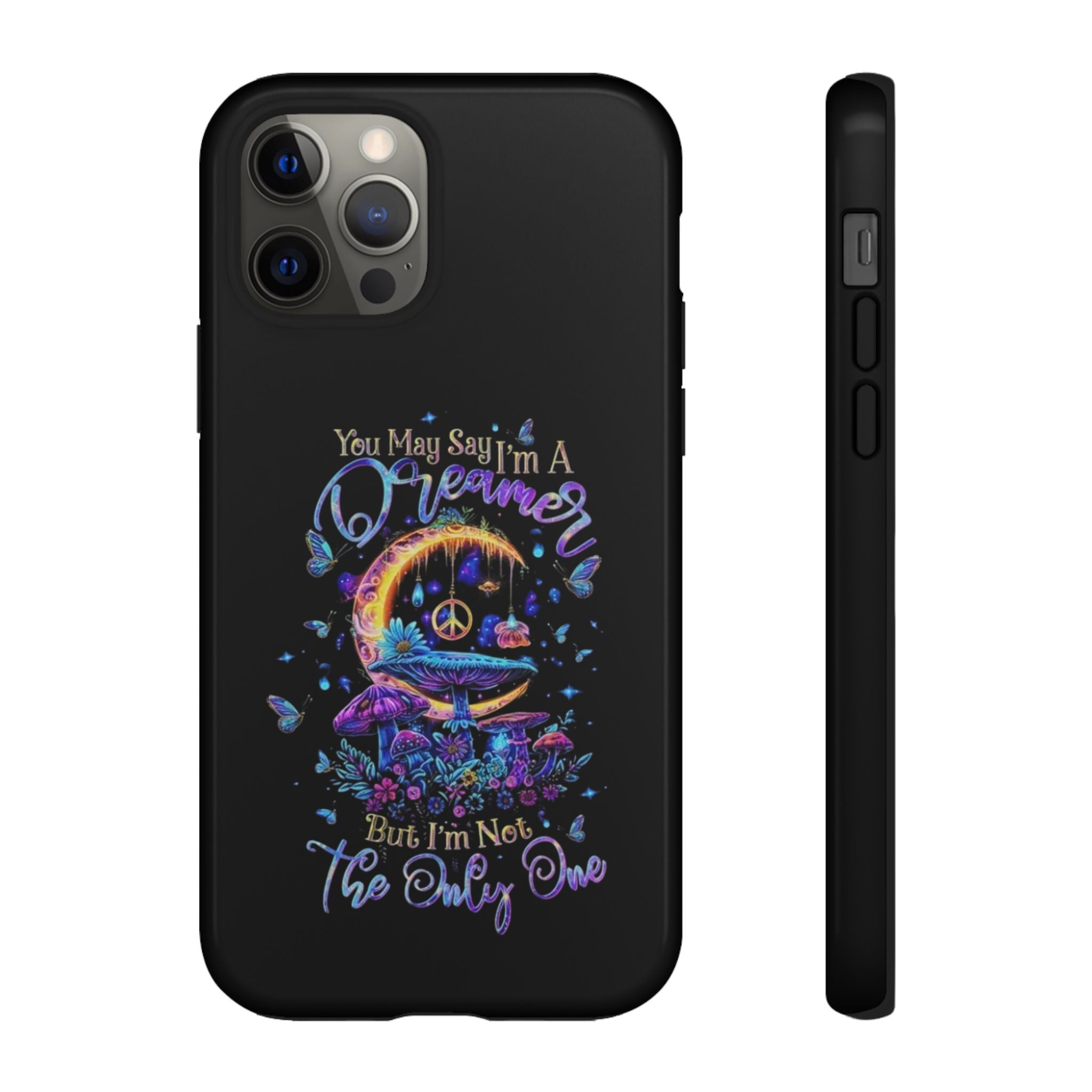 Dreamer Moon & Mushrooms – Neon Psychedelic iPhone Case