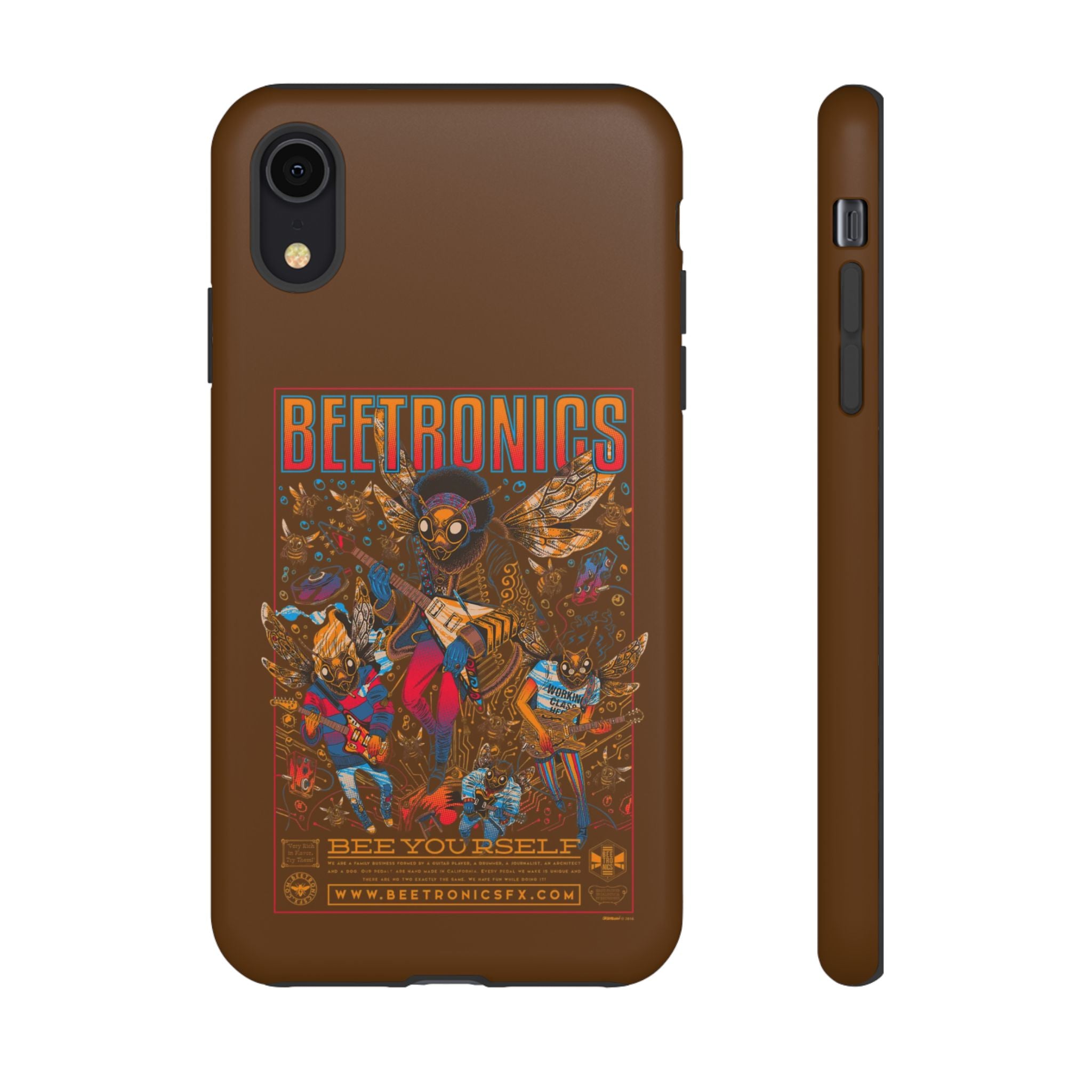 BeeTronics Rock Band – Psychedelic Bee Guitarist iPhone Case