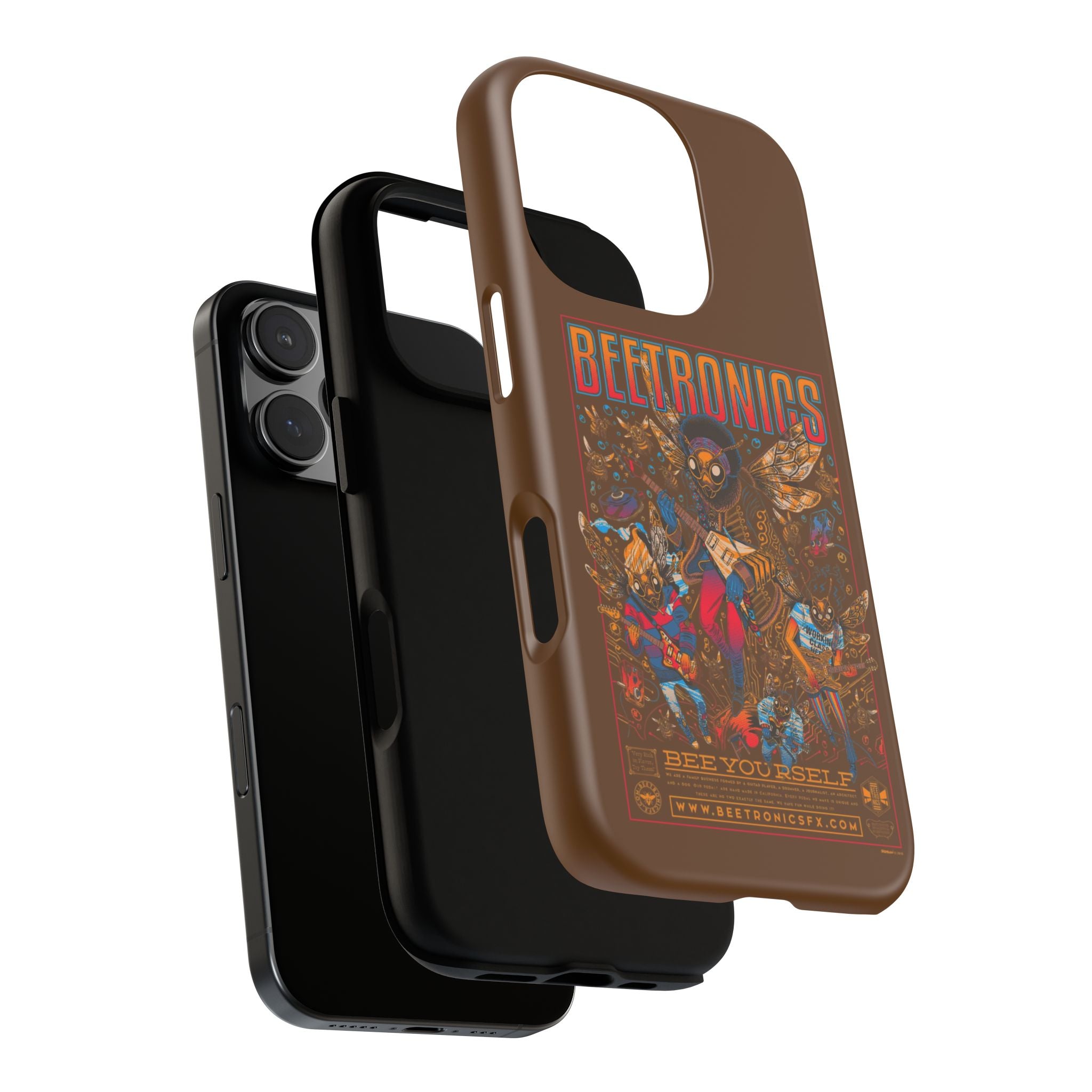 BeeTronics Rock Band – Psychedelic Bee Guitarist iPhone Case