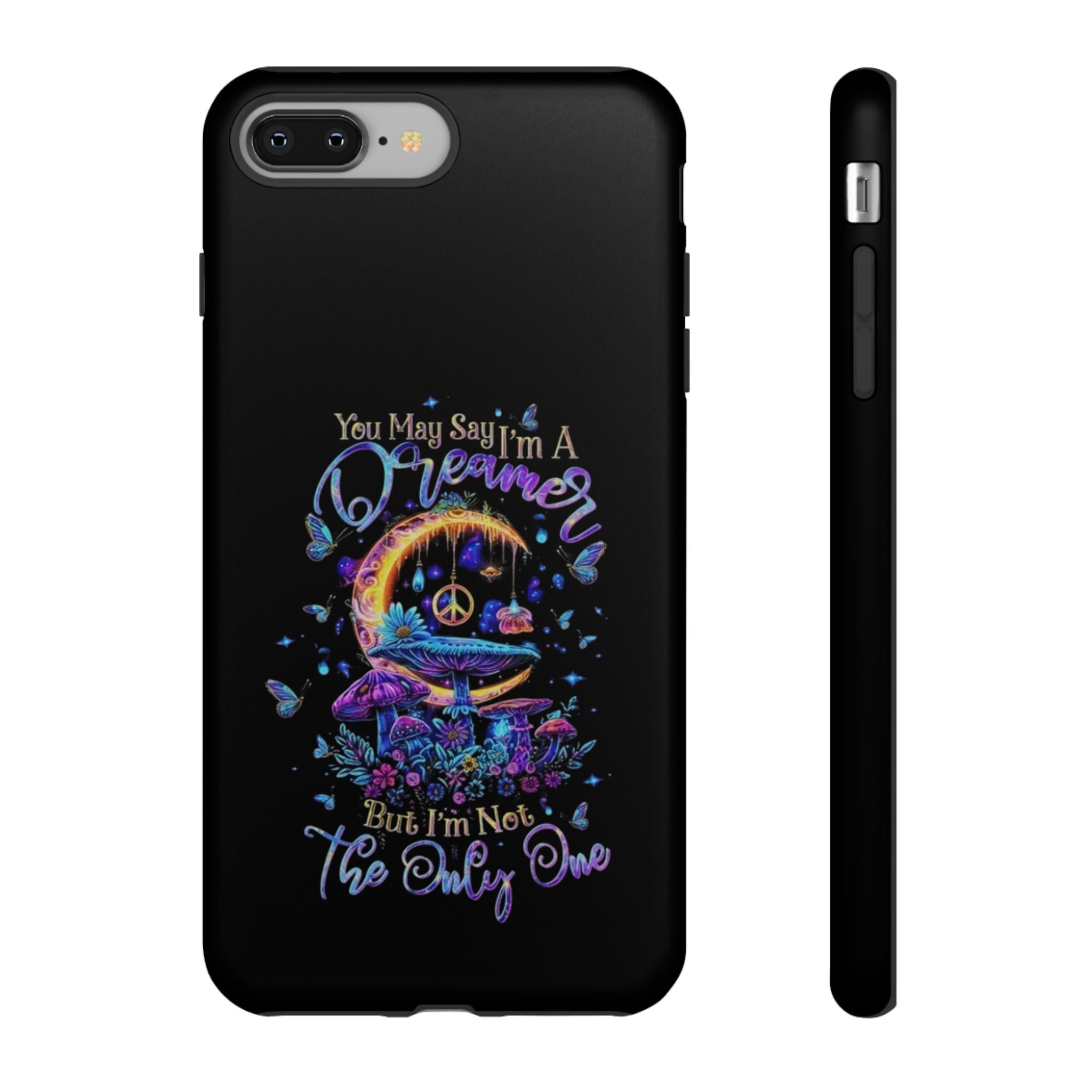 Dreamer Moon & Mushrooms – Neon Psychedelic iPhone Case