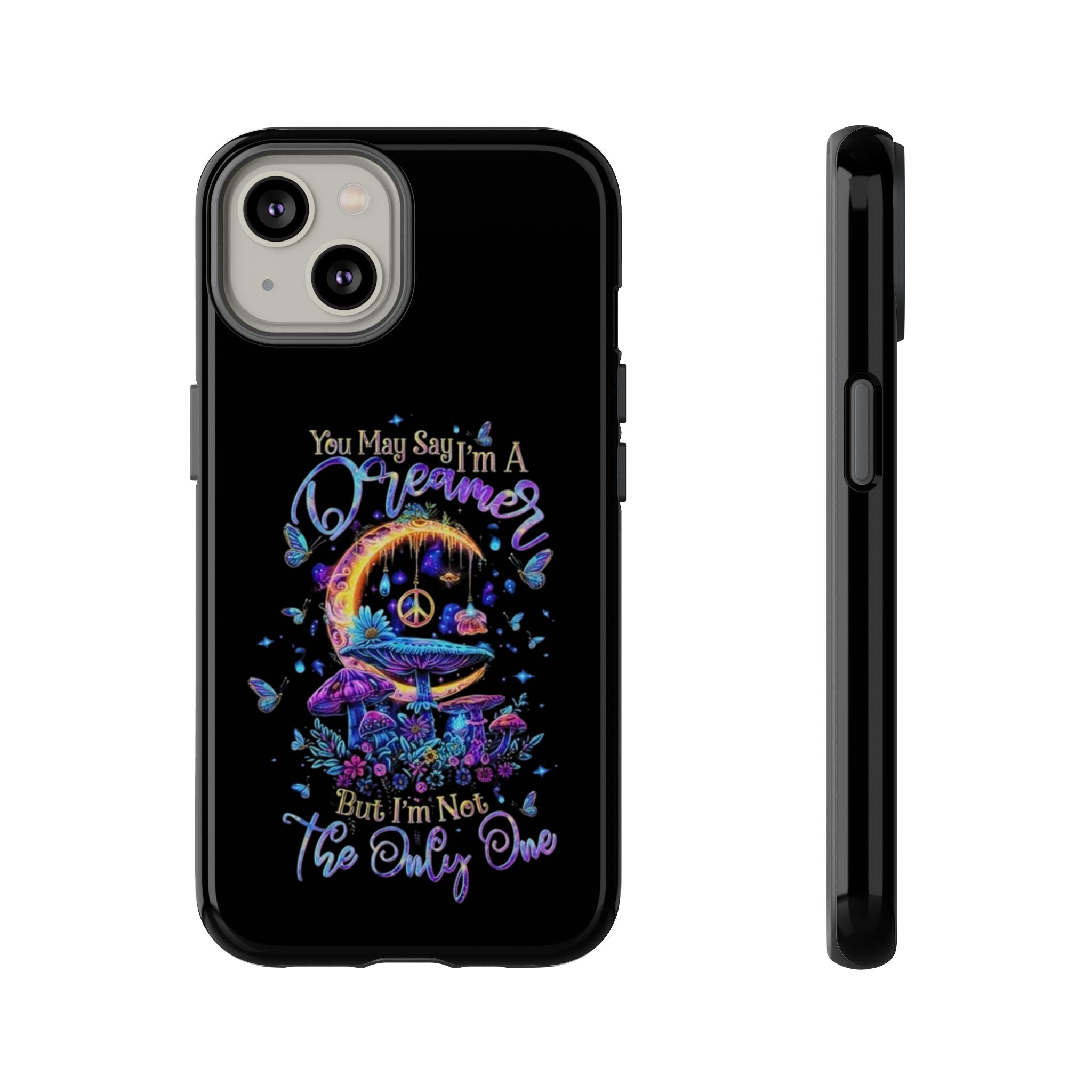 Dreamer Moon & Mushrooms – Neon Psychedelic iPhone Case