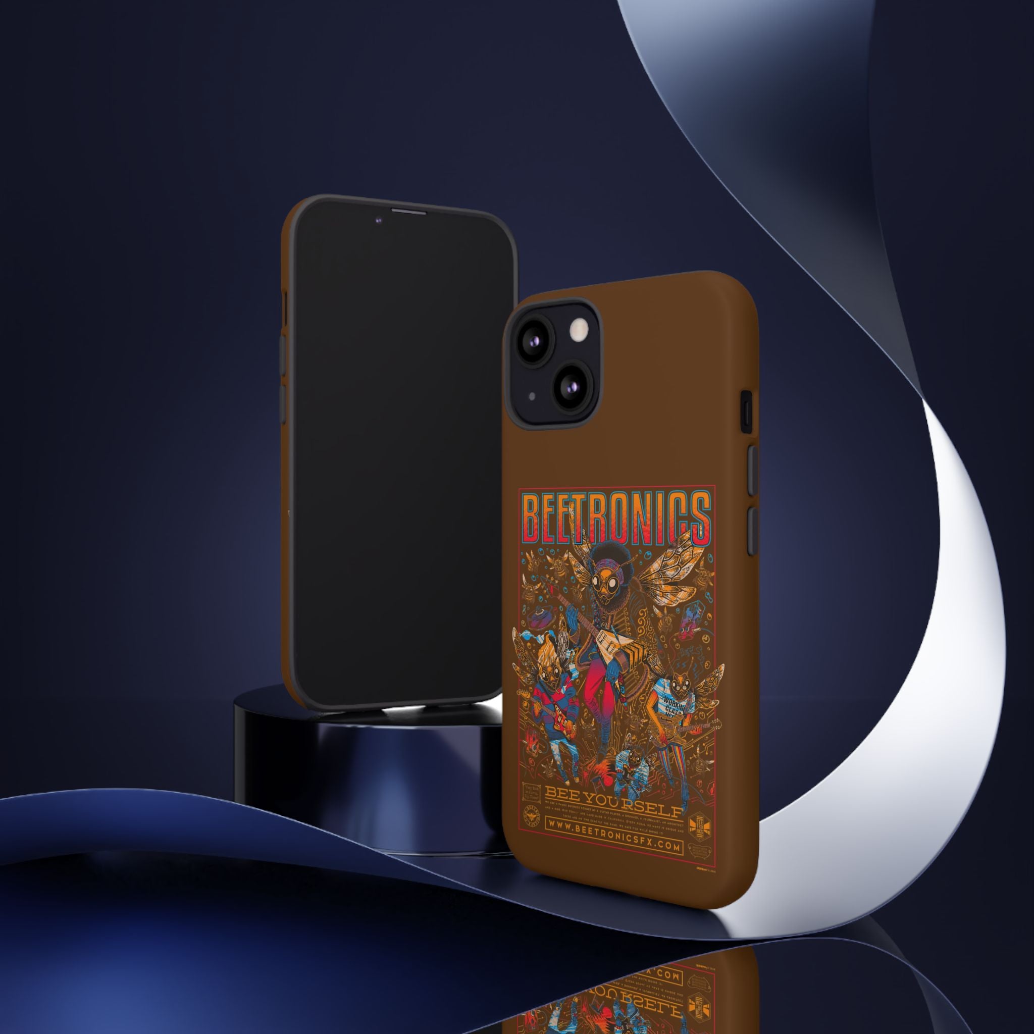 BeeTronics Rock Band – Psychedelic Bee Guitarist iPhone Case