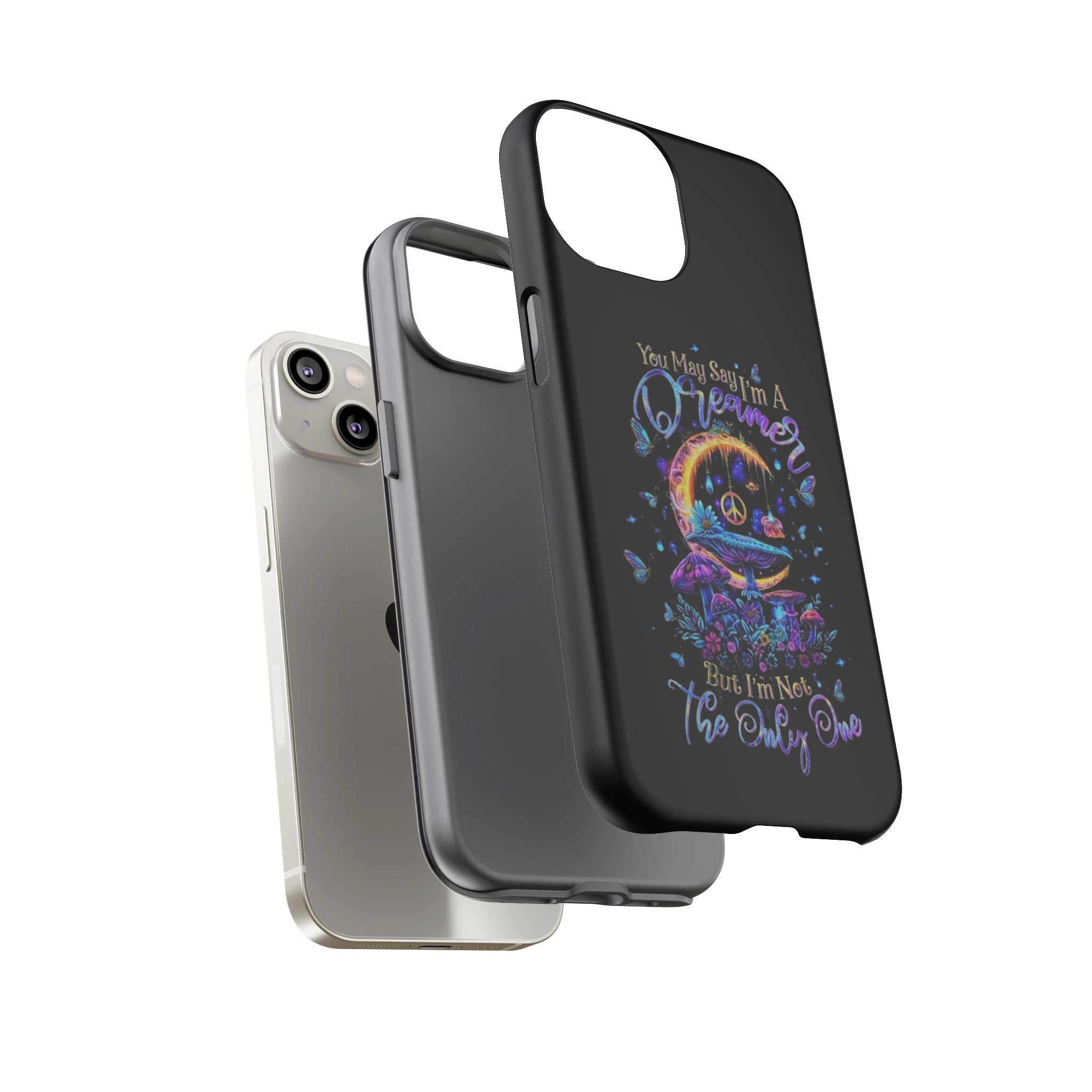 Dreamer Moon & Mushrooms – Neon Psychedelic iPhone Case