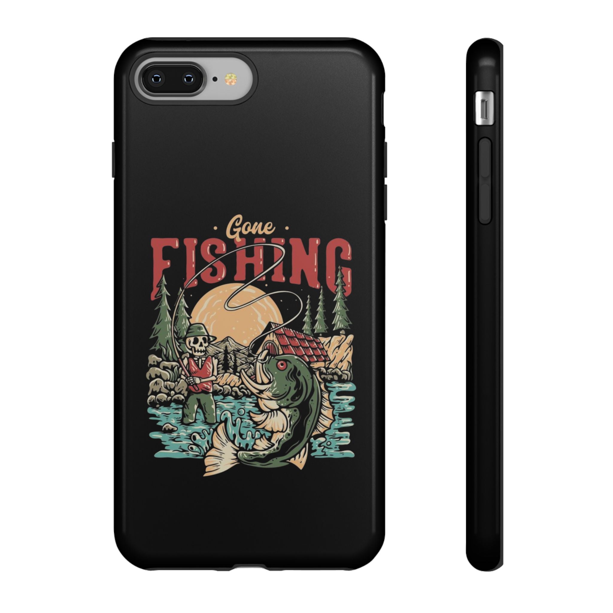 Gone Fishing Skeleton – Vintage Angler iPhone Case