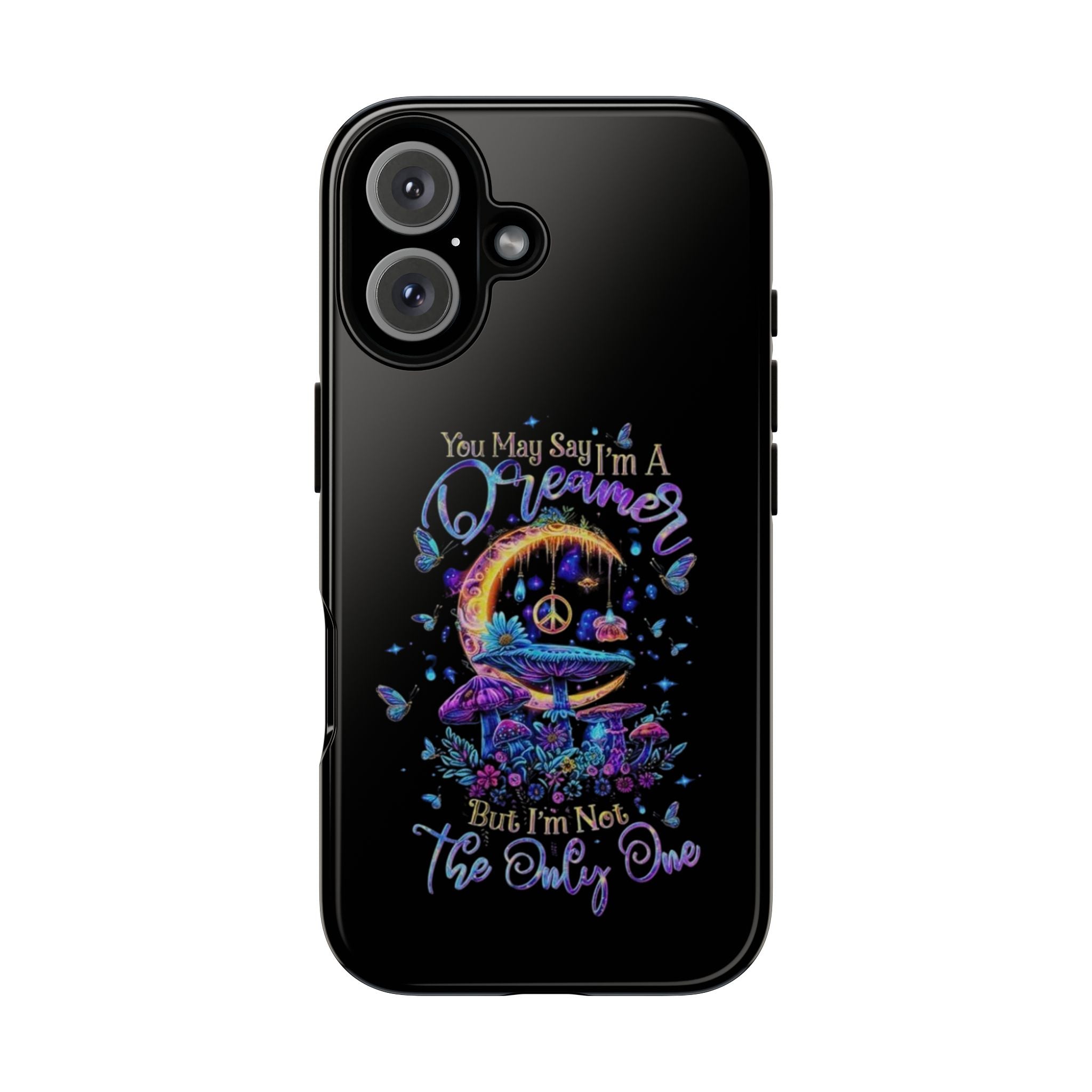 Dreamer Moon & Mushrooms – Neon Psychedelic iPhone Case