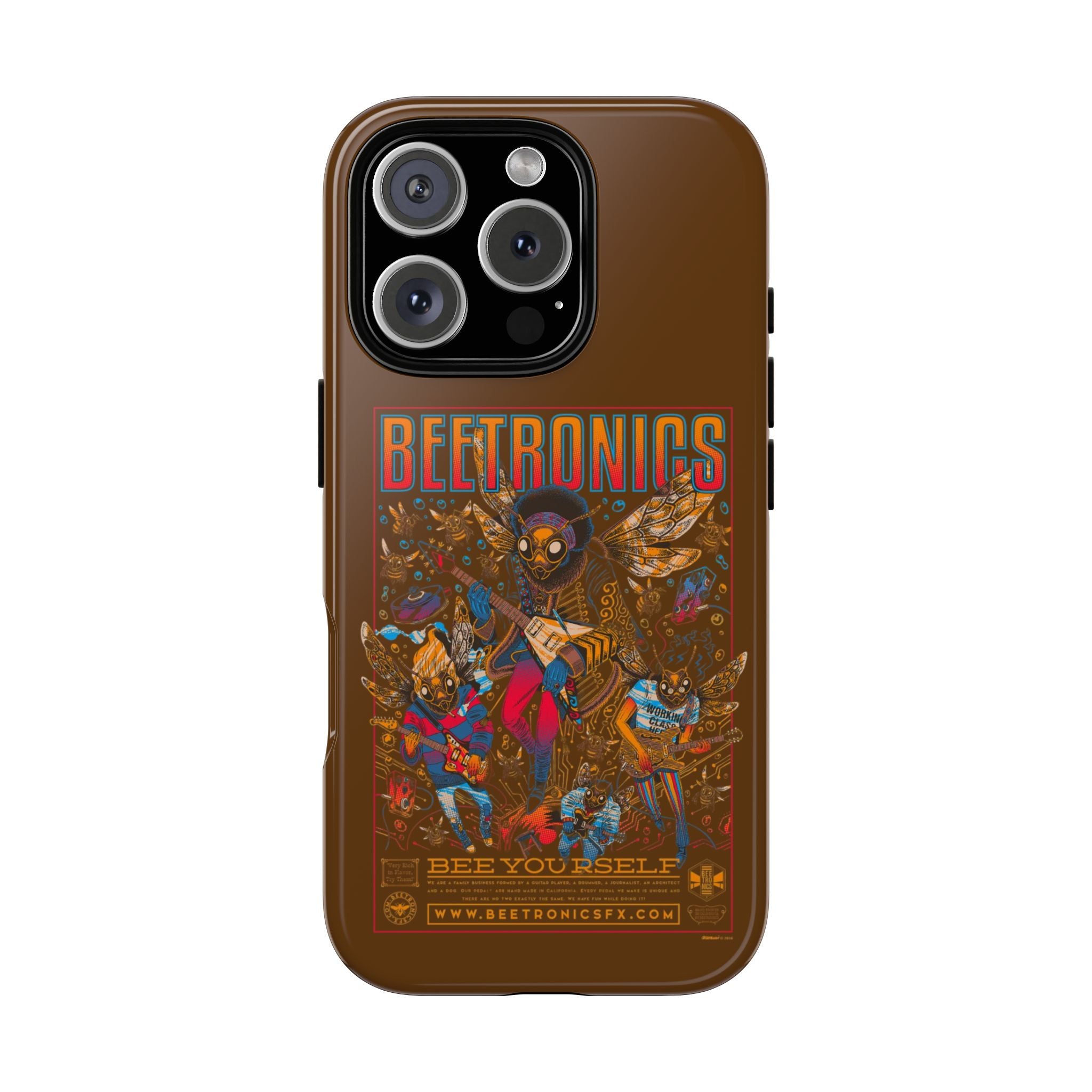 BeeTronics Rock Band – Psychedelic Bee Guitarist iPhone Case
