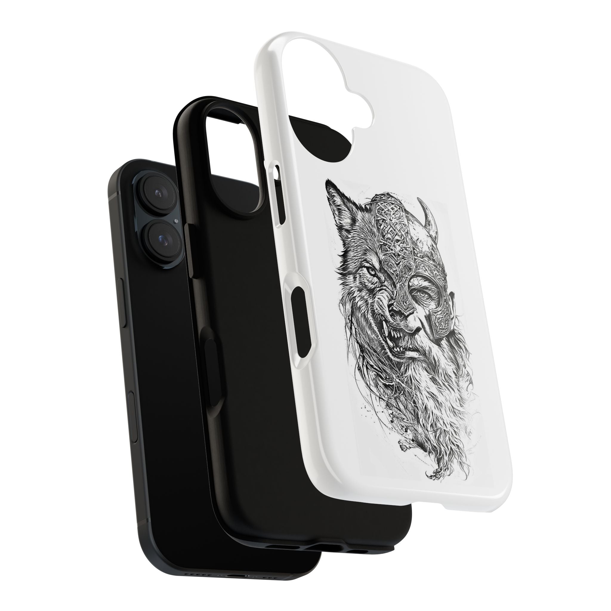 Viking Wolf Spirit – Norse Warrior Fusion iPhone Case
