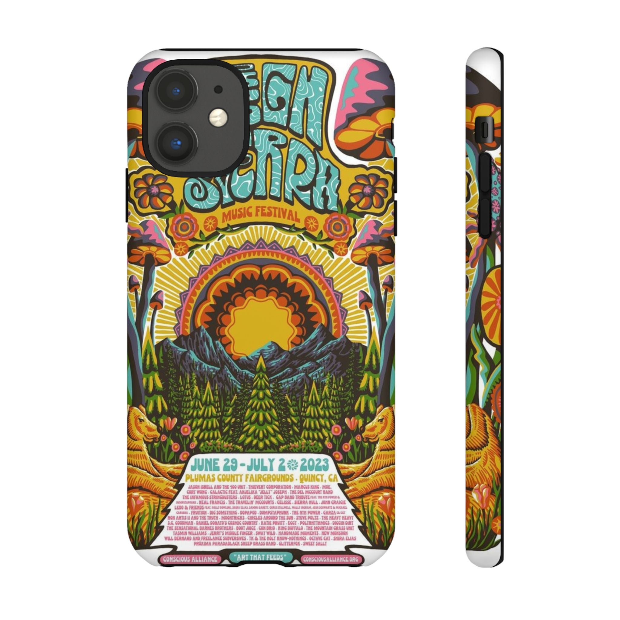 Psychedelic Festival Forest – Retro Mushroom Tough iPhone Case