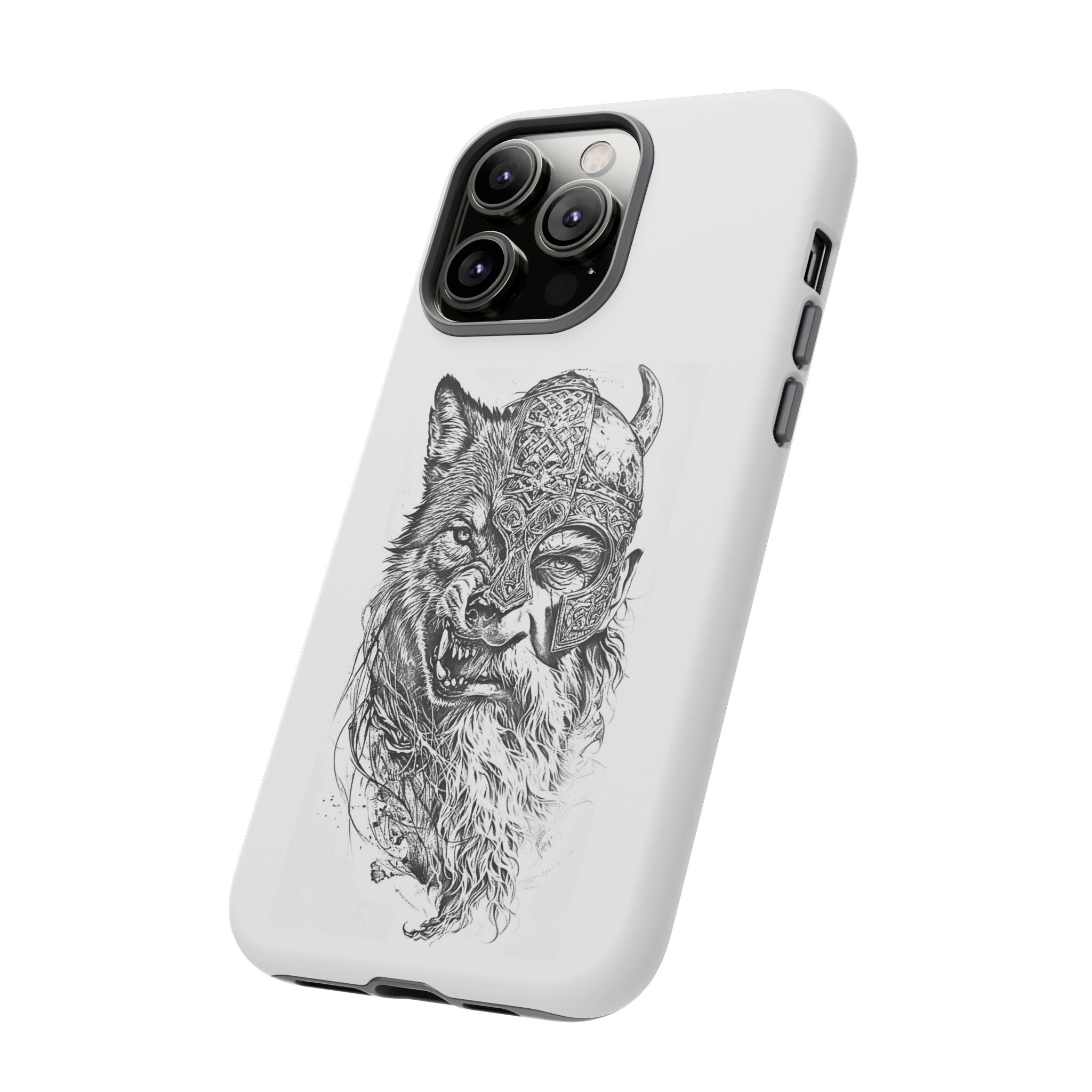 Viking Wolf Spirit – Norse Warrior Fusion iPhone Case