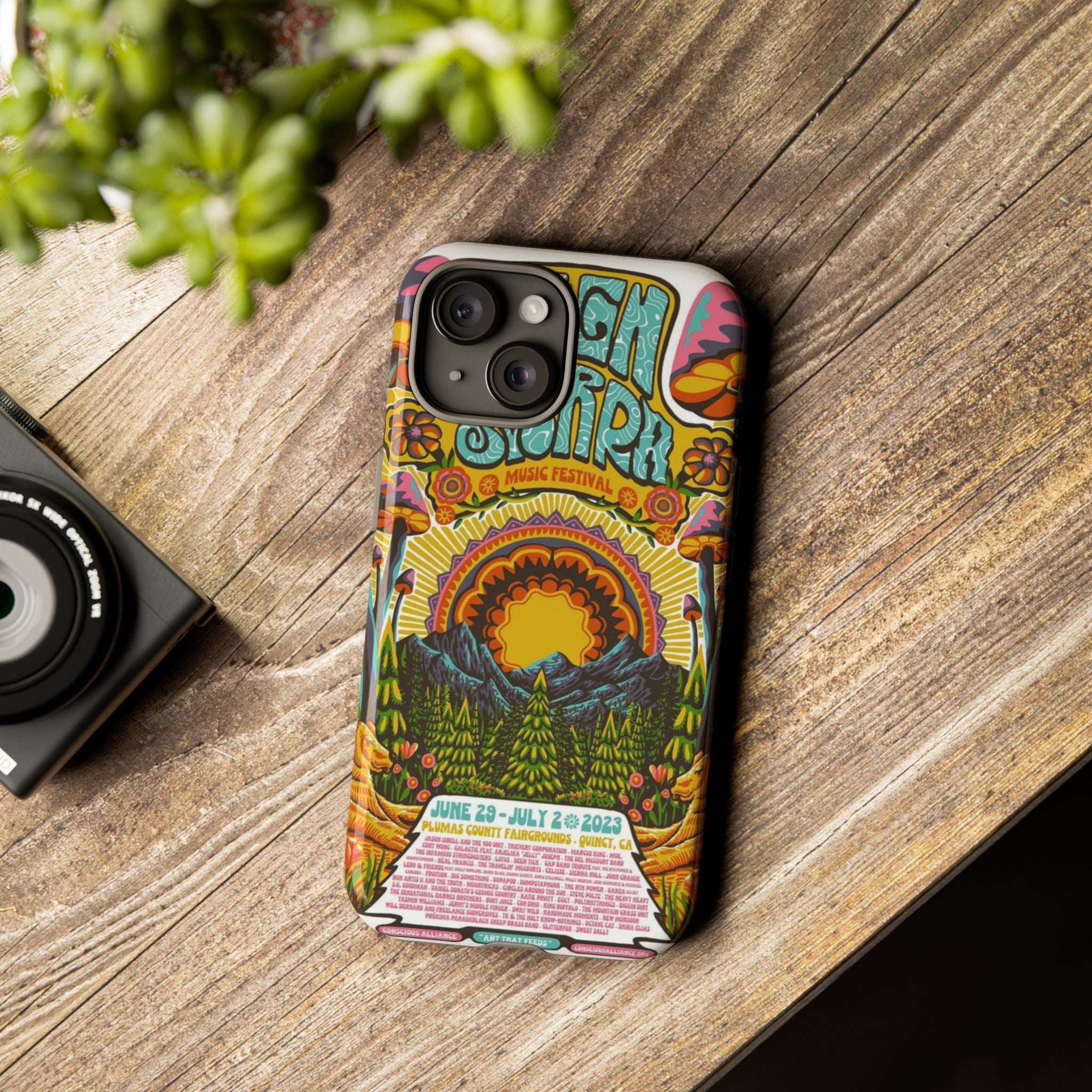 Psychedelic Festival Forest – Retro Mushroom Tough iPhone Case