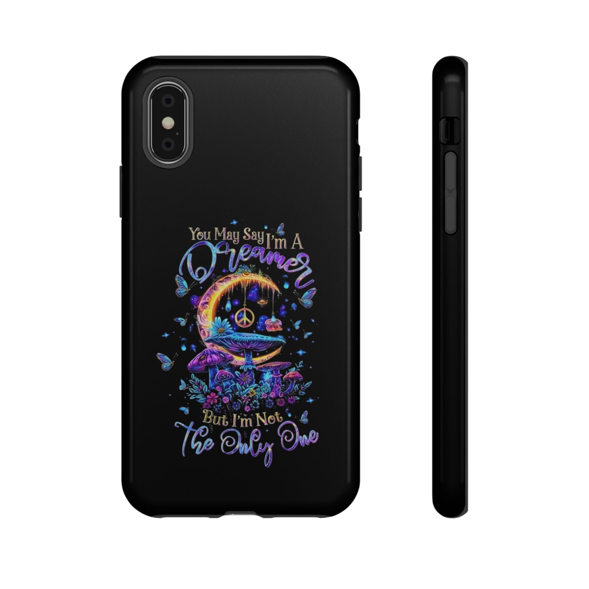 Dreamer Moon & Mushrooms – Neon Psychedelic iPhone Case