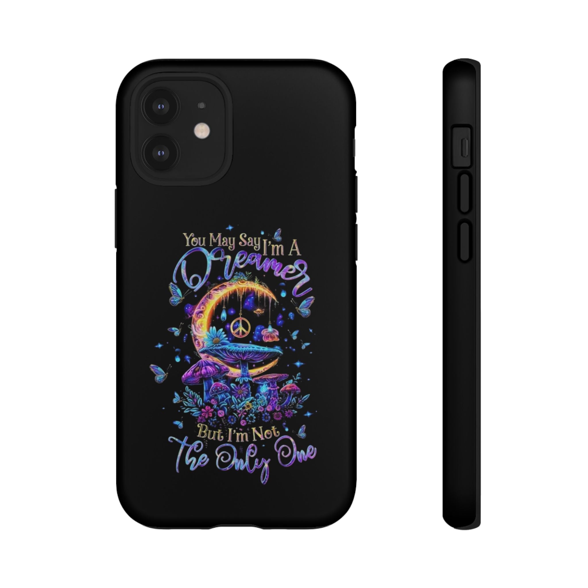 Dreamer Moon & Mushrooms – Neon Psychedelic iPhone Case