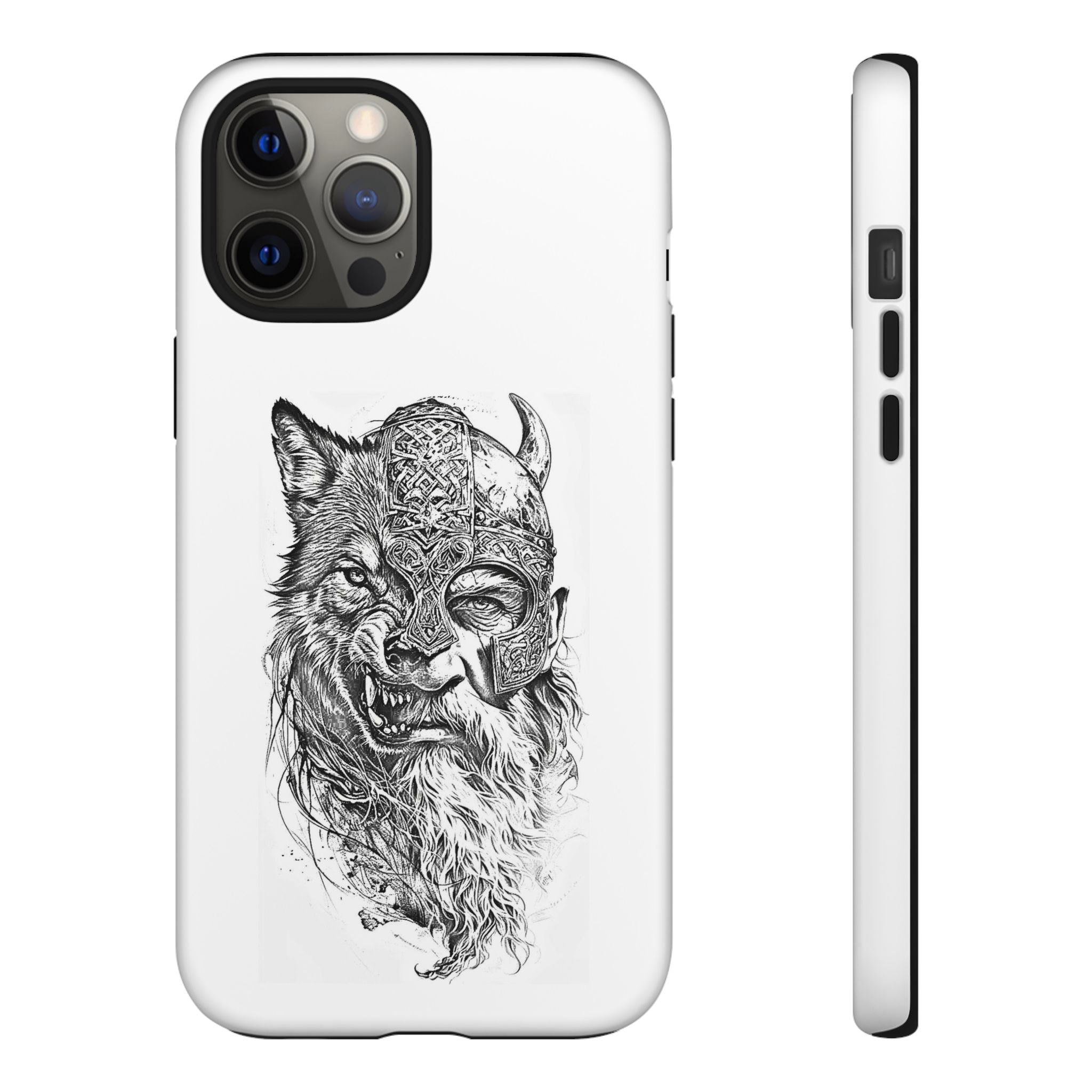 Viking Wolf Spirit – Norse Warrior Fusion iPhone Case