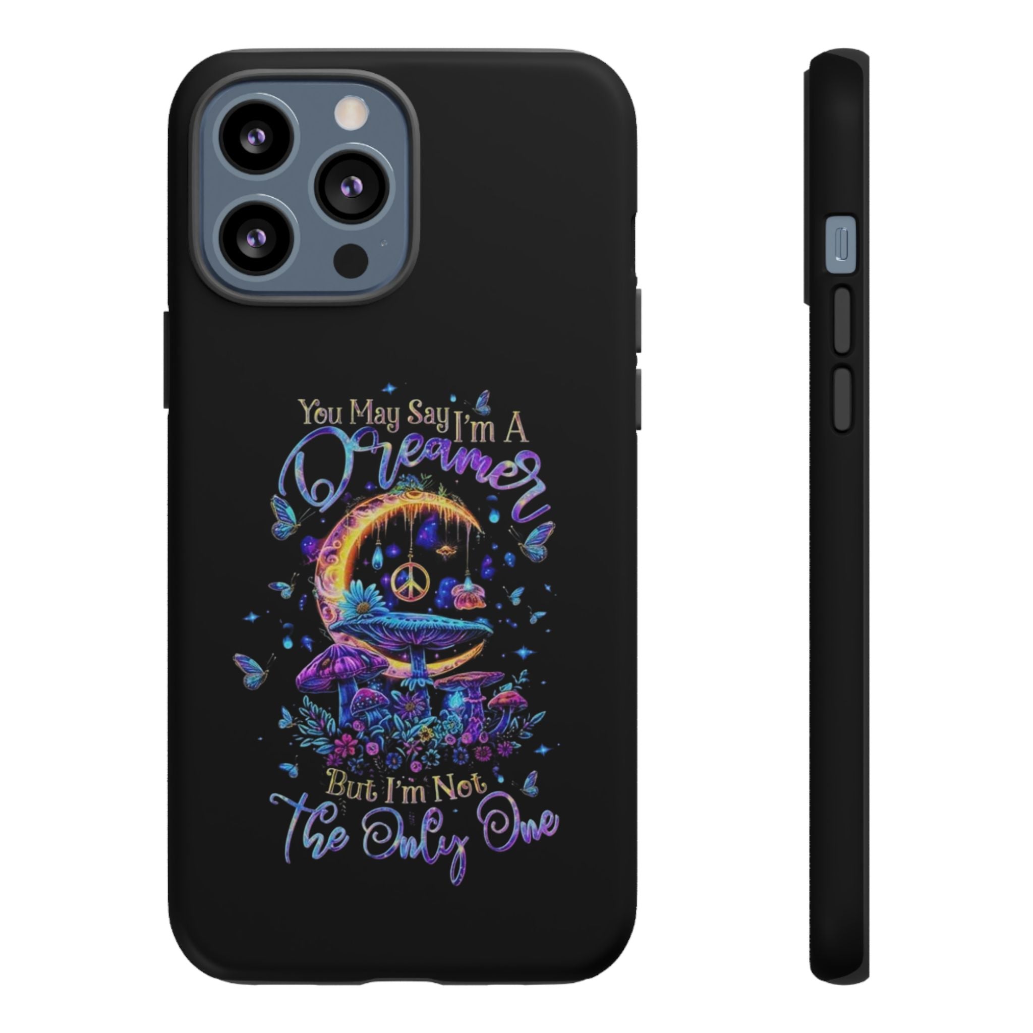 Dreamer Moon & Mushrooms – Neon Psychedelic iPhone Case