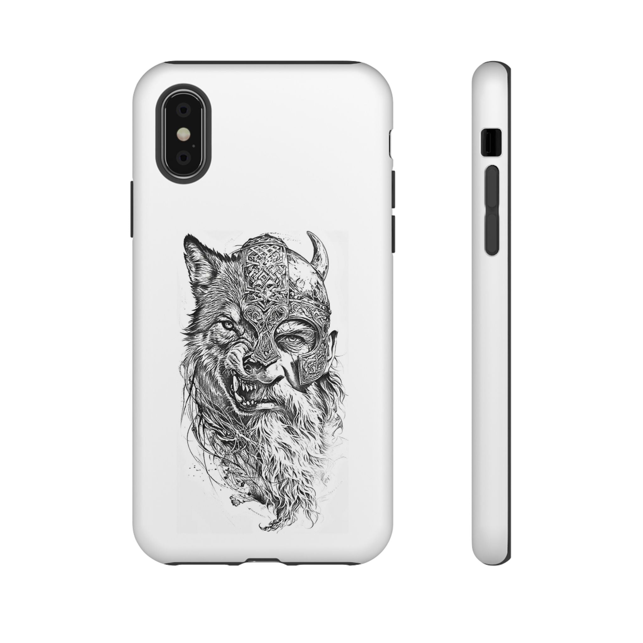 Viking Wolf Spirit – Norse Warrior Fusion iPhone Case