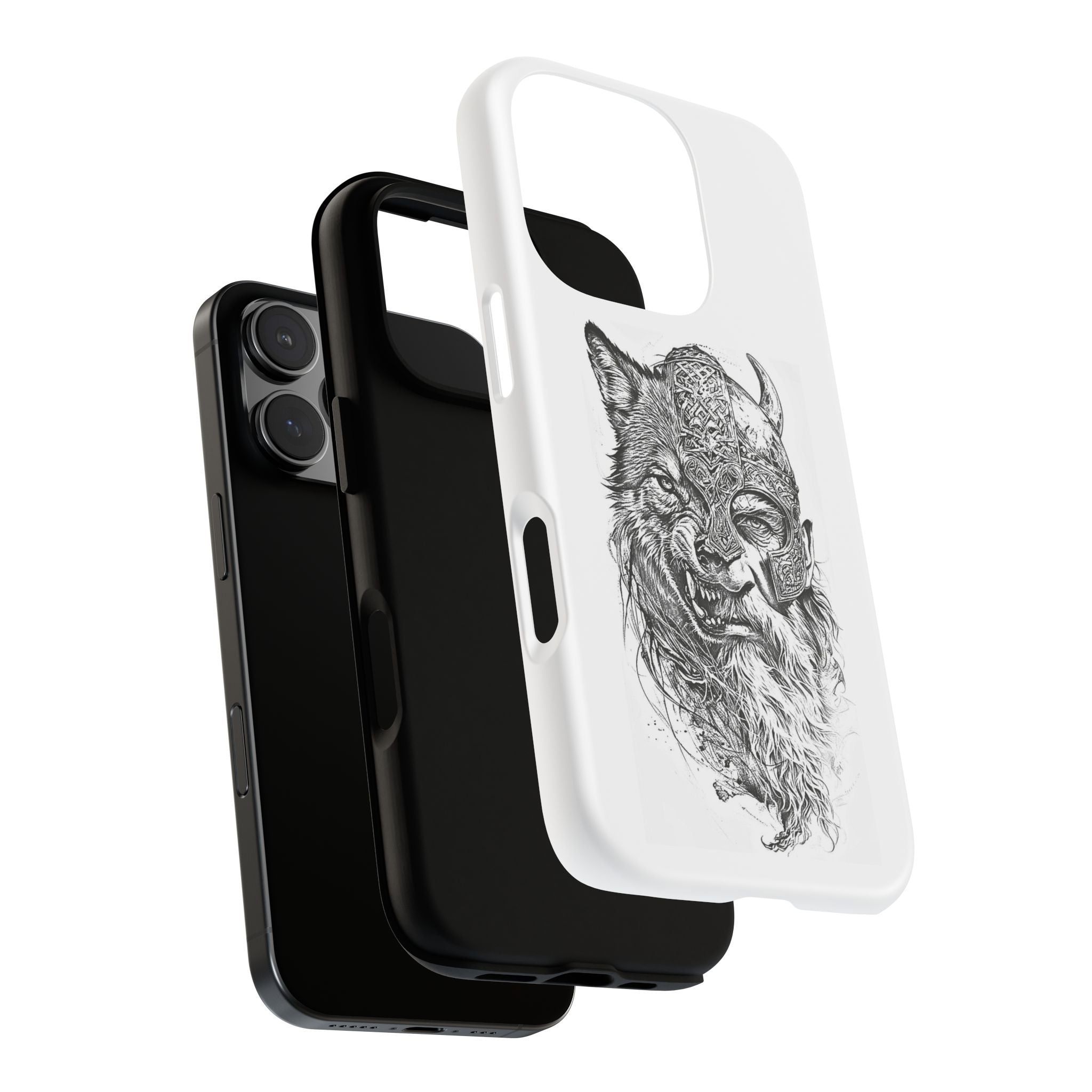 Viking Wolf Spirit – Norse Warrior Fusion iPhone Case