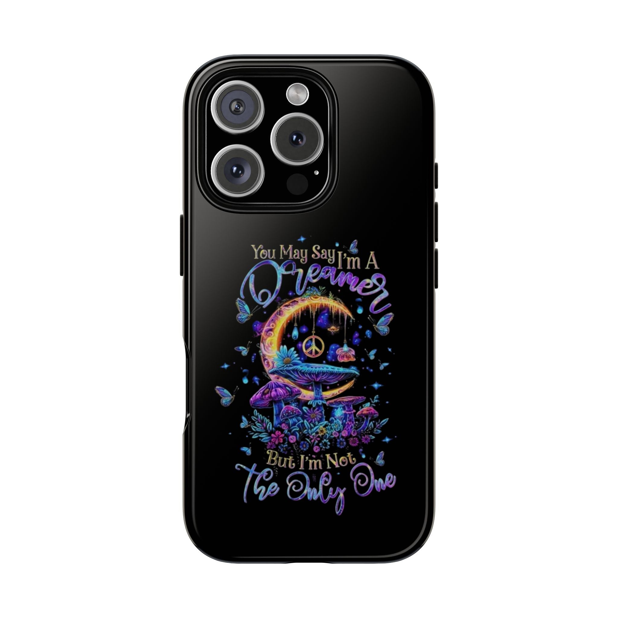 Dreamer Moon & Mushrooms – Neon Psychedelic iPhone Case