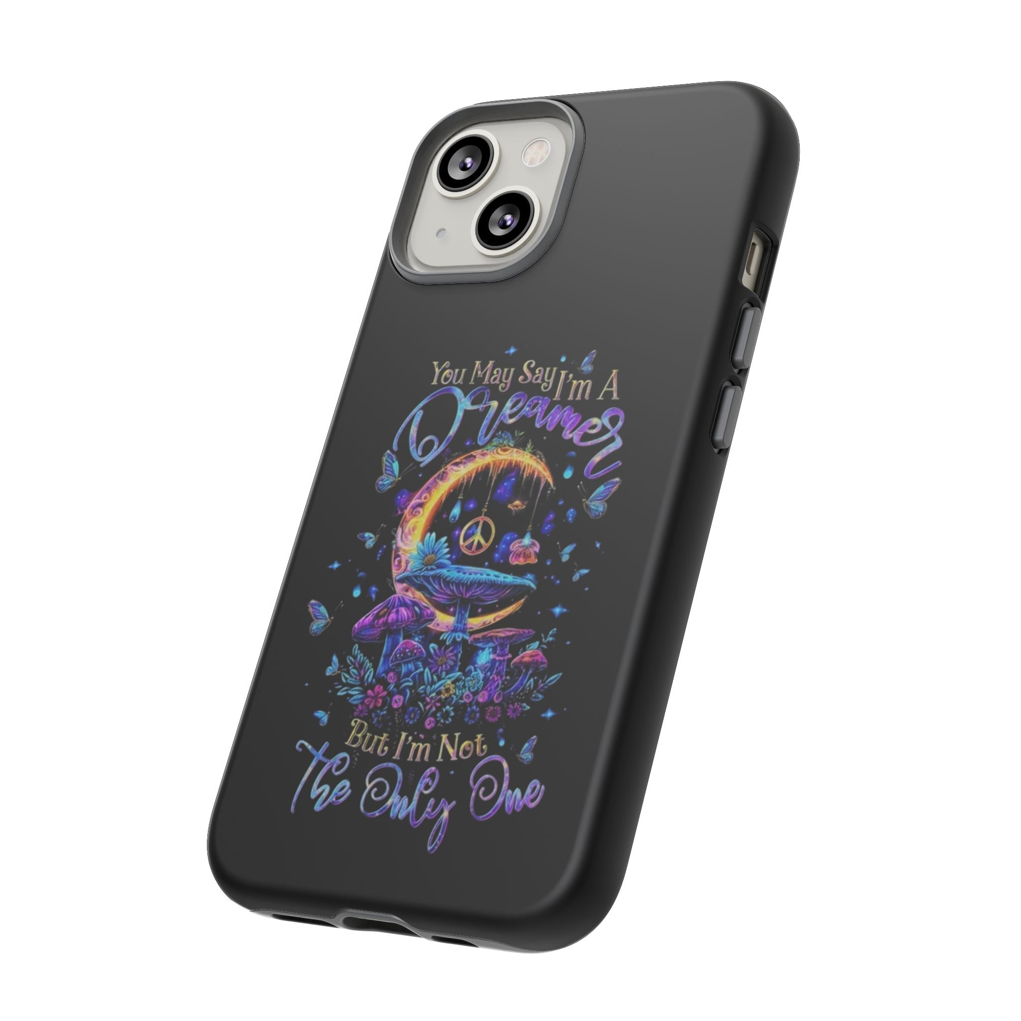Dreamer Moon & Mushrooms – Neon Psychedelic iPhone Case
