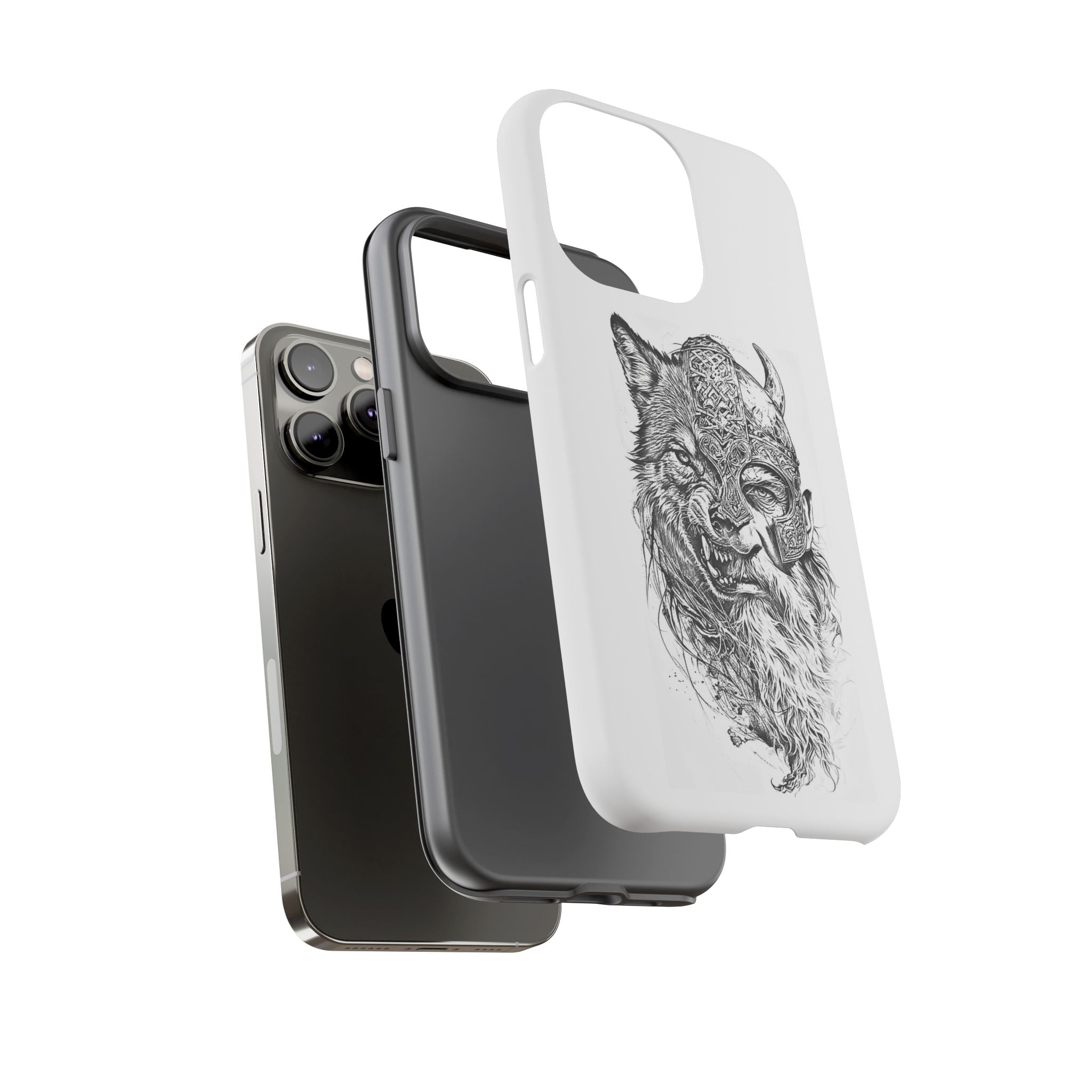 Viking Wolf Spirit – Norse Warrior Fusion iPhone Case