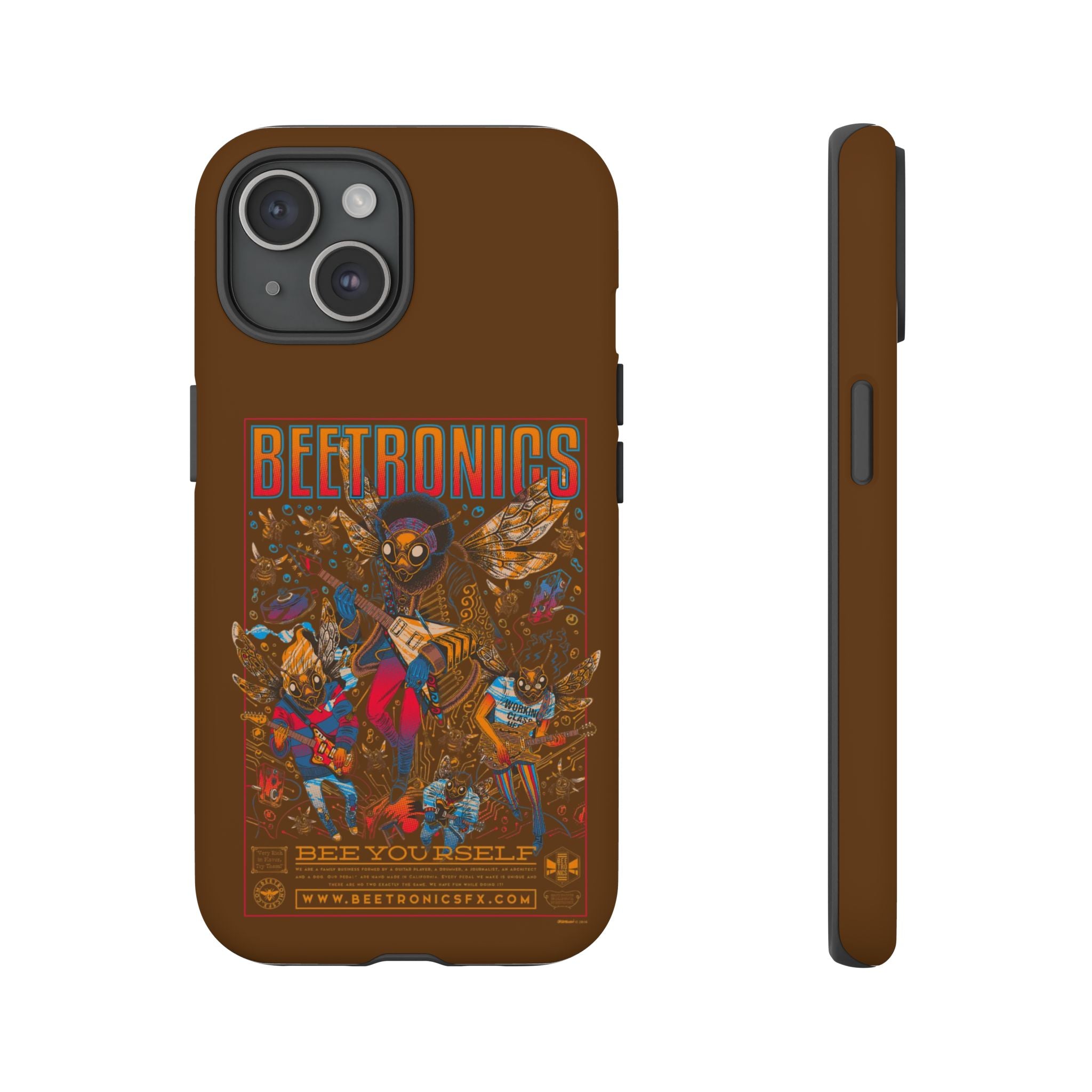BeeTronics Rock Band – Psychedelic Bee Guitarist iPhone Case