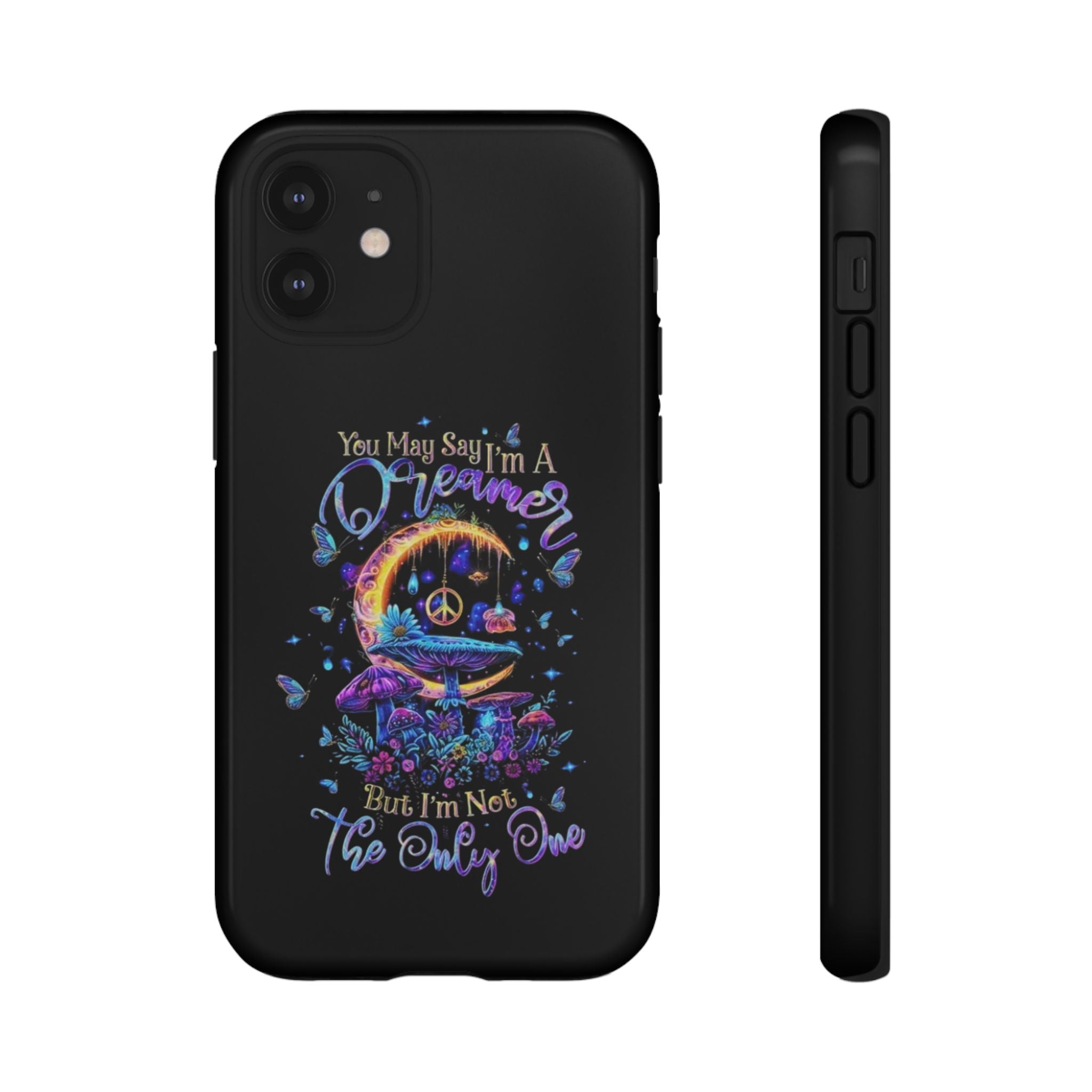 Dreamer Moon & Mushrooms – Neon Psychedelic iPhone Case