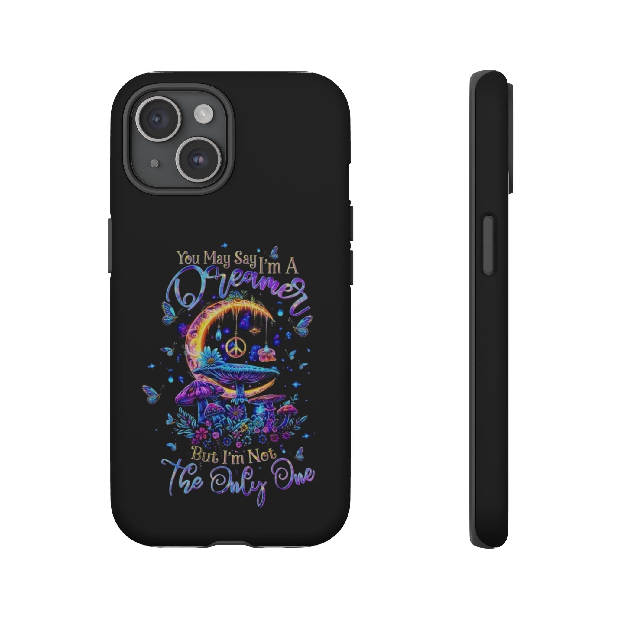 Dreamer Moon & Mushrooms – Neon Psychedelic iPhone Case