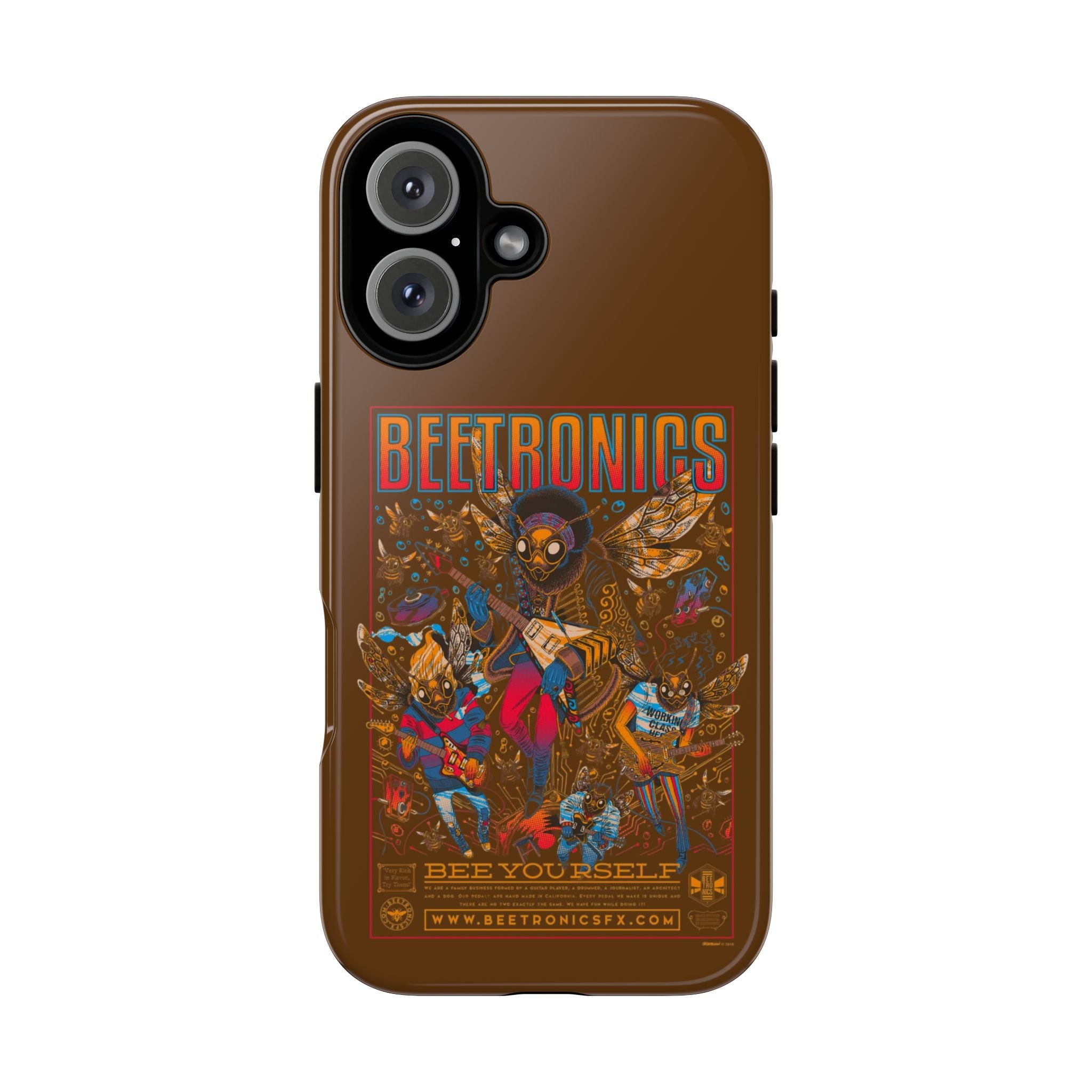 BeeTronics Rock Band – Psychedelic Bee Guitarist iPhone Case