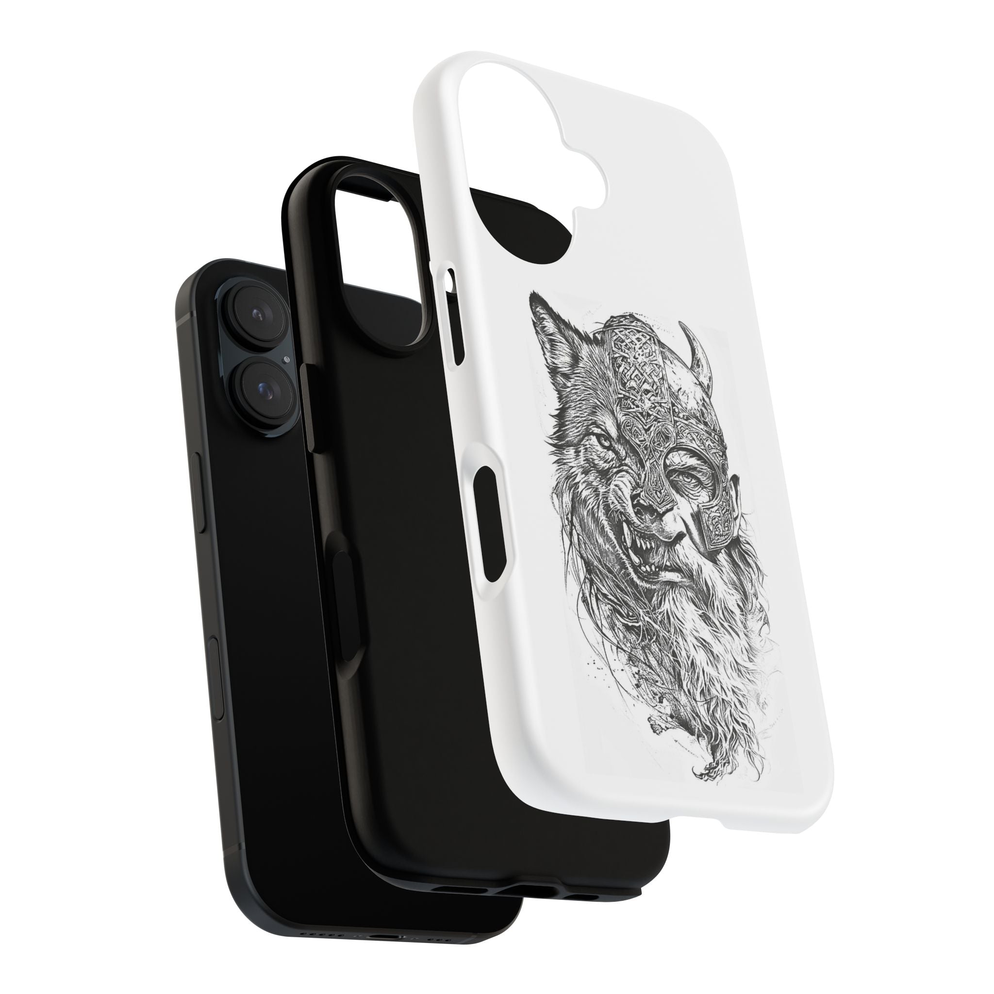 Viking Wolf Spirit – Norse Warrior Fusion iPhone Case