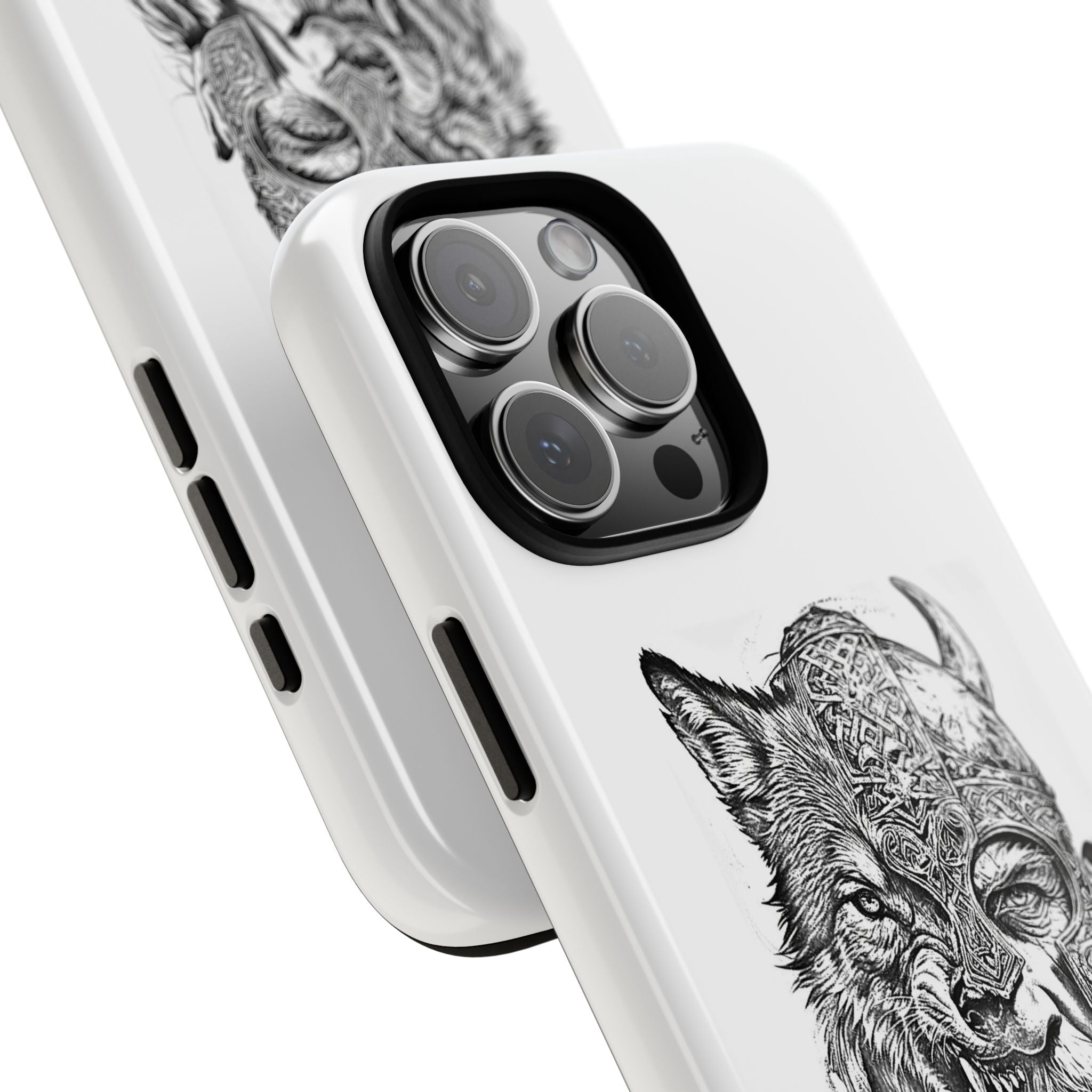 Viking Wolf Spirit – Norse Warrior Fusion iPhone Case