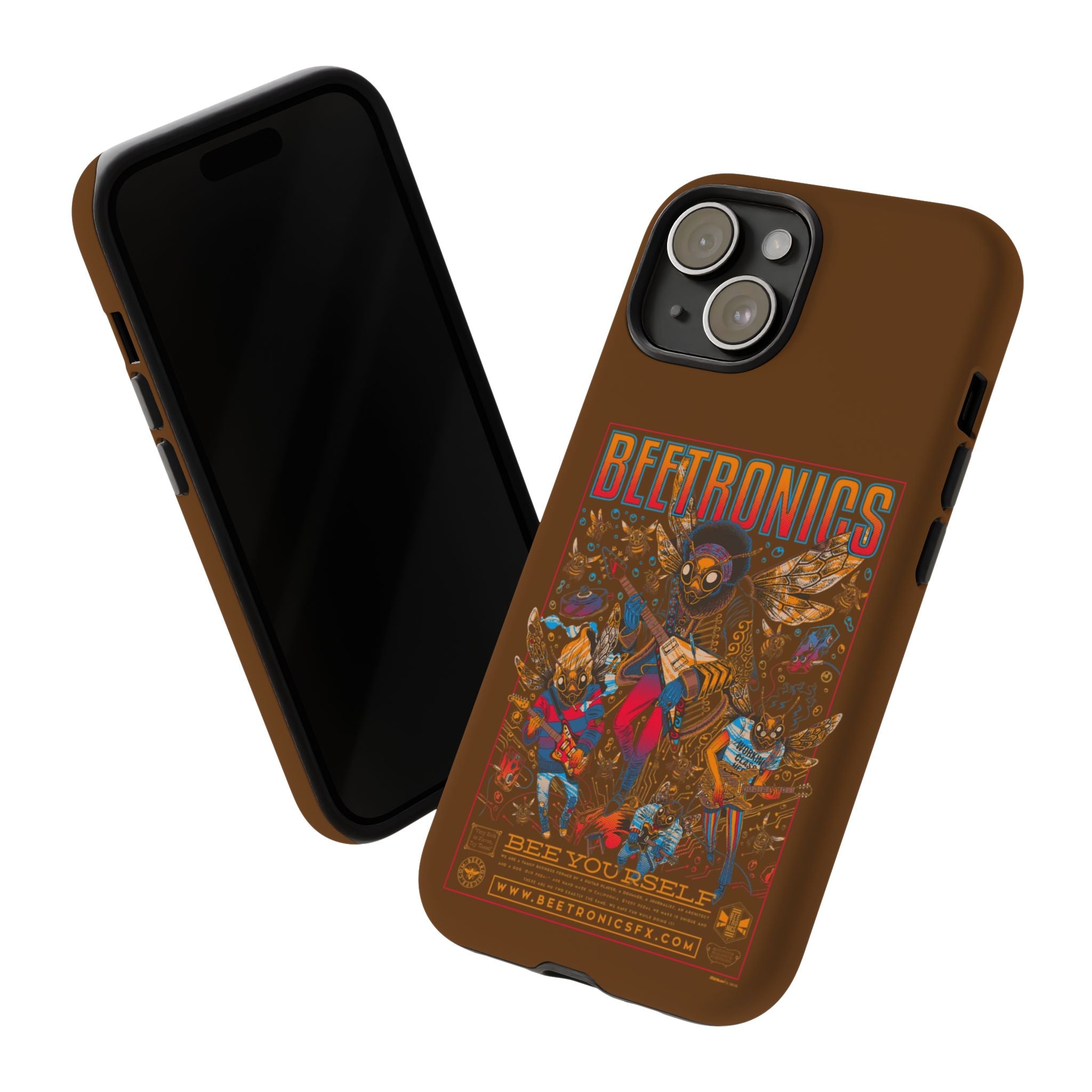 BeeTronics Rock Band – Psychedelic Bee Guitarist iPhone Case