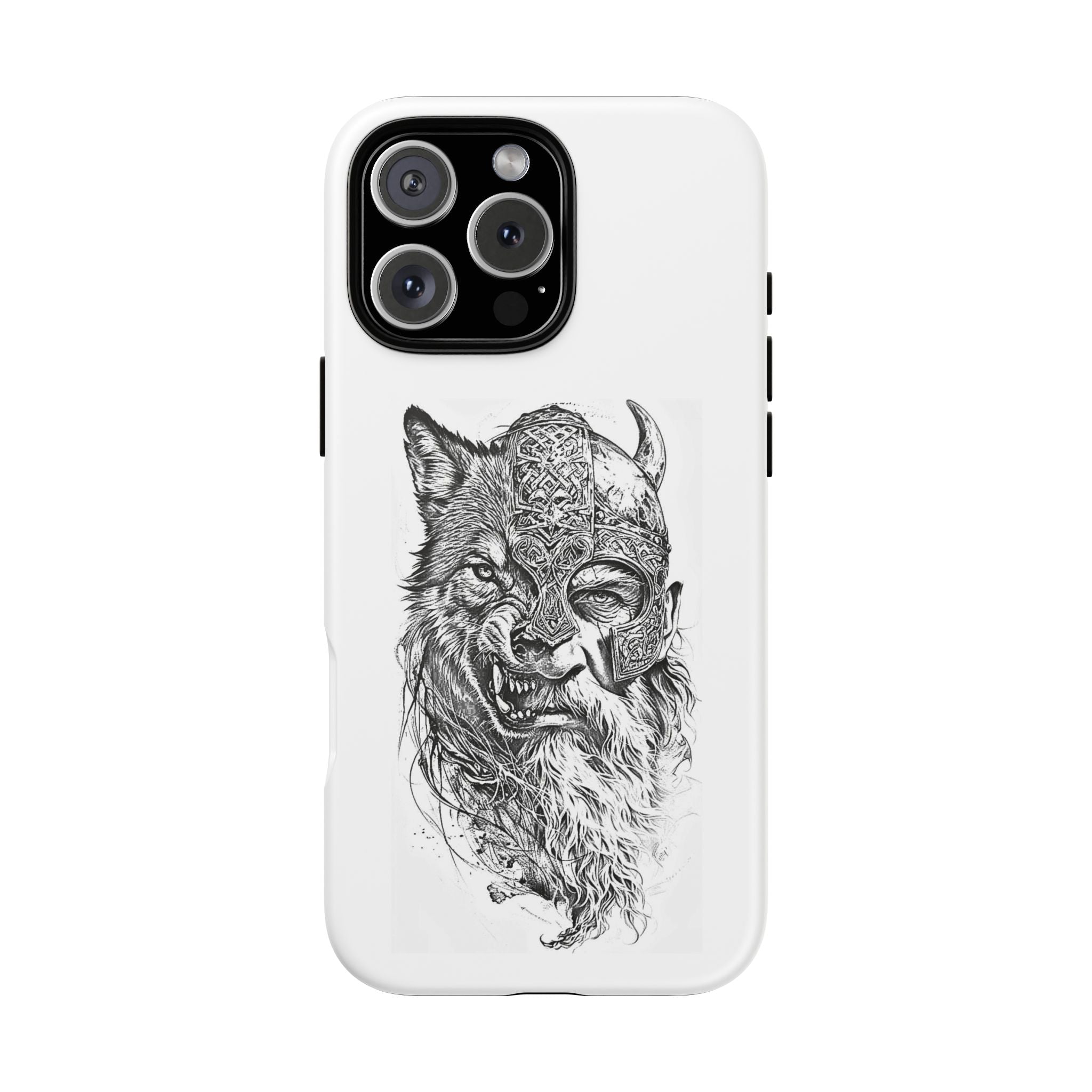 Viking Wolf Spirit – Norse Warrior Fusion iPhone Case