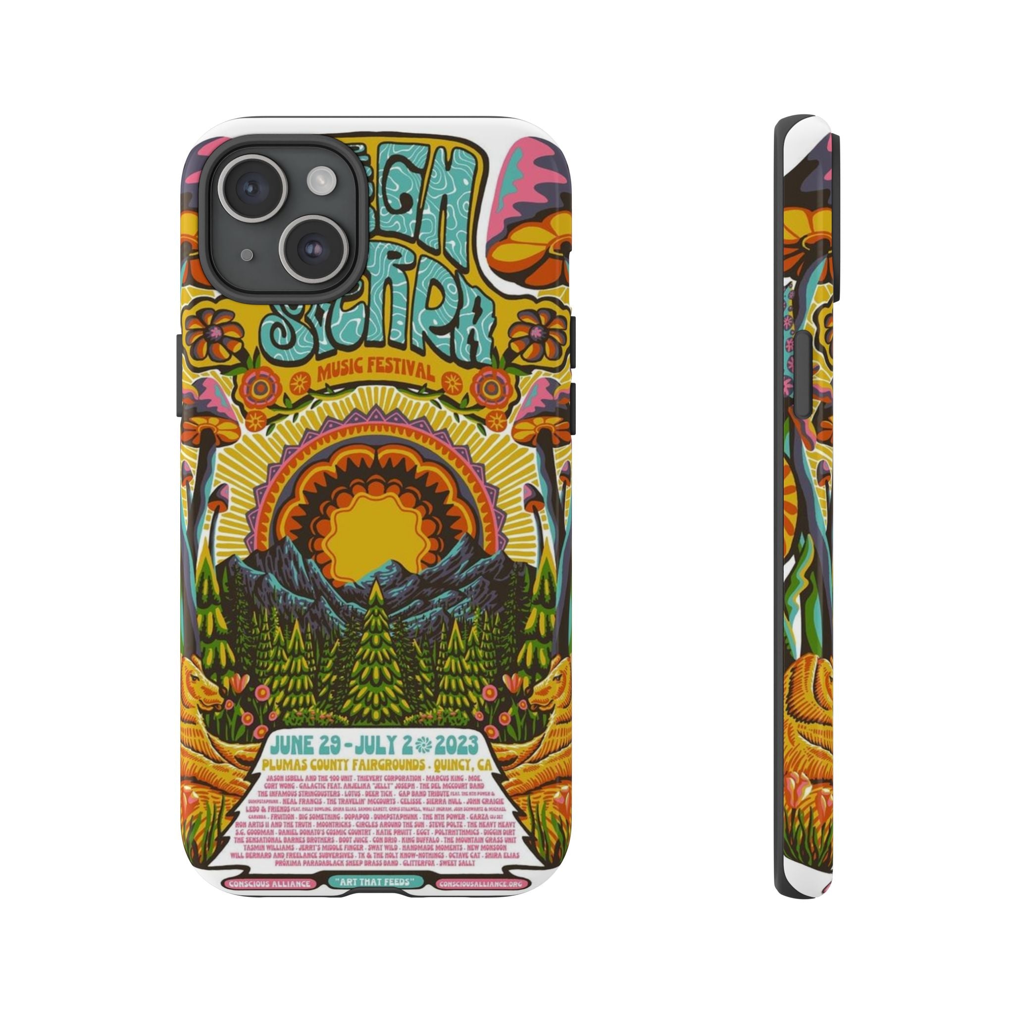 Psychedelic Festival Forest – Retro Mushroom Tough iPhone Case