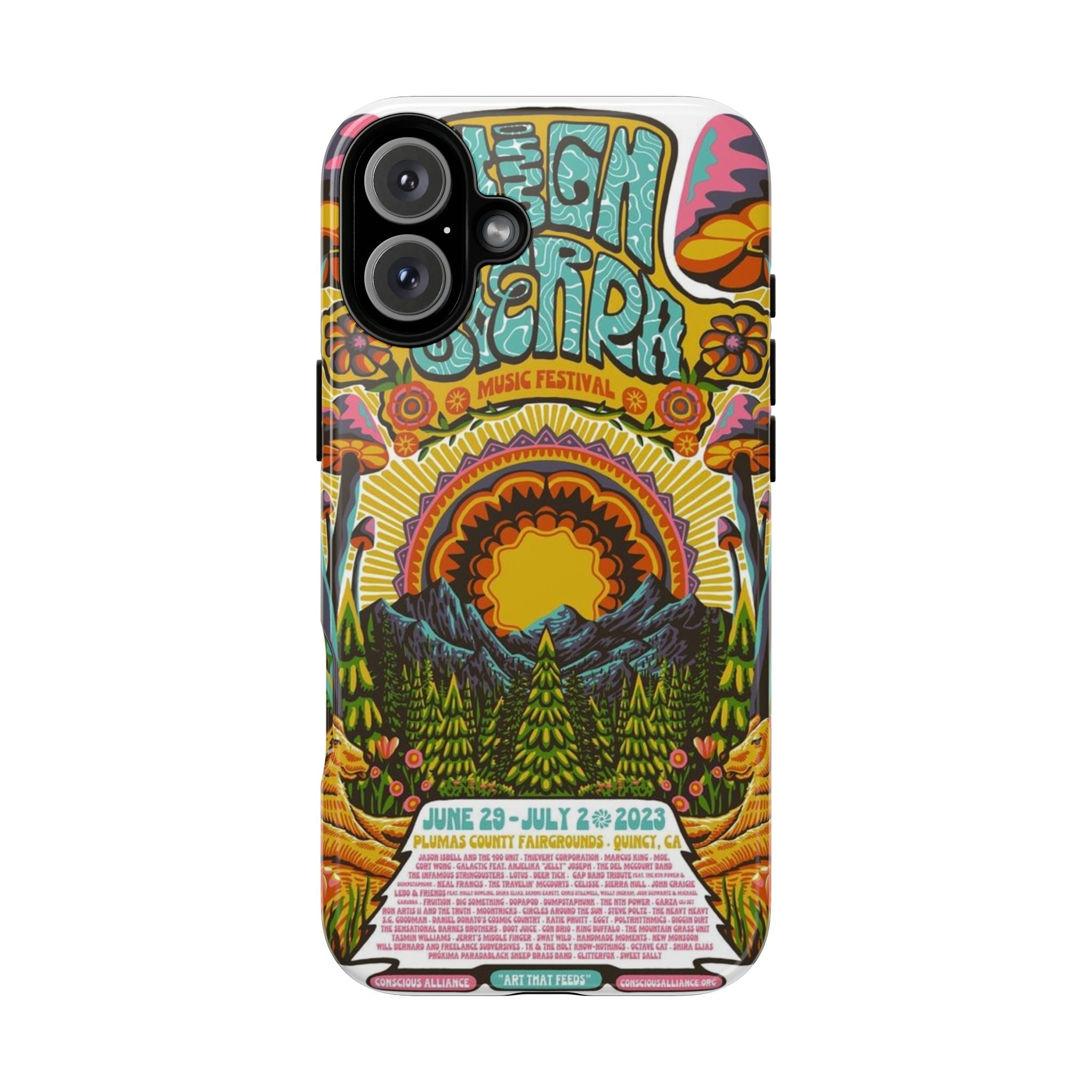 Psychedelic Festival Forest – Retro Mushroom Tough iPhone Case