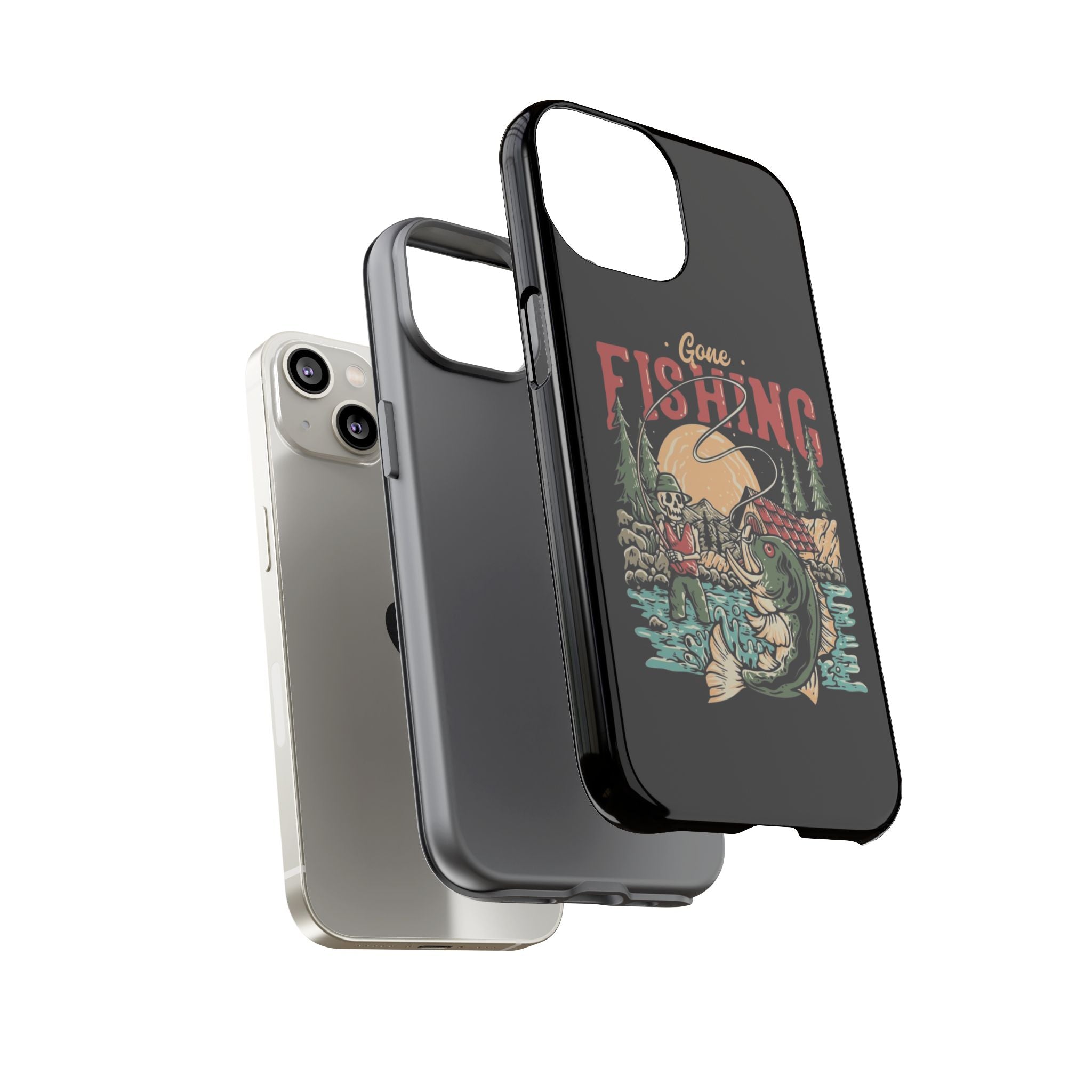 Gone Fishing Skeleton – Vintage Angler iPhone Case