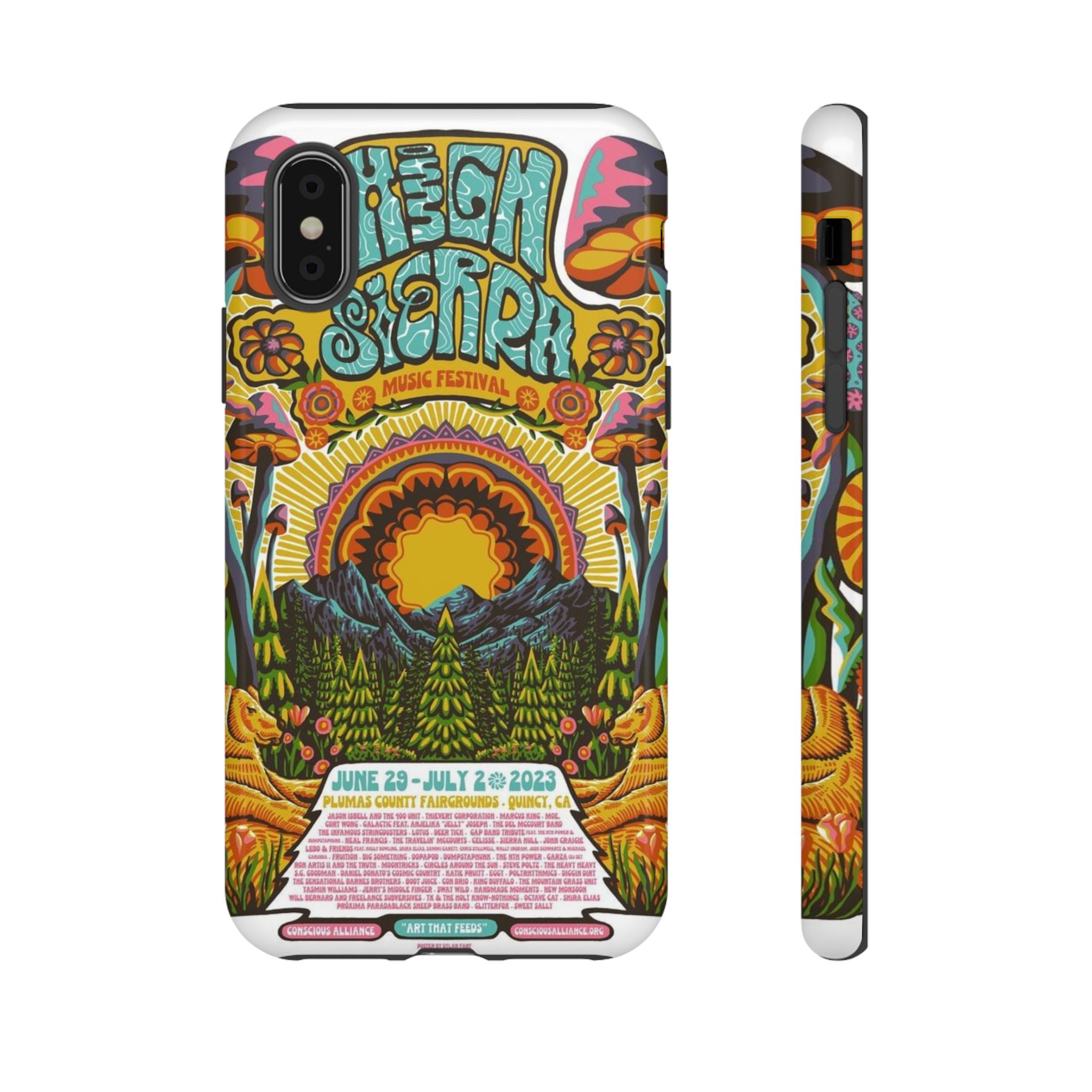 Psychedelic Festival Forest – Retro Mushroom Tough iPhone Case