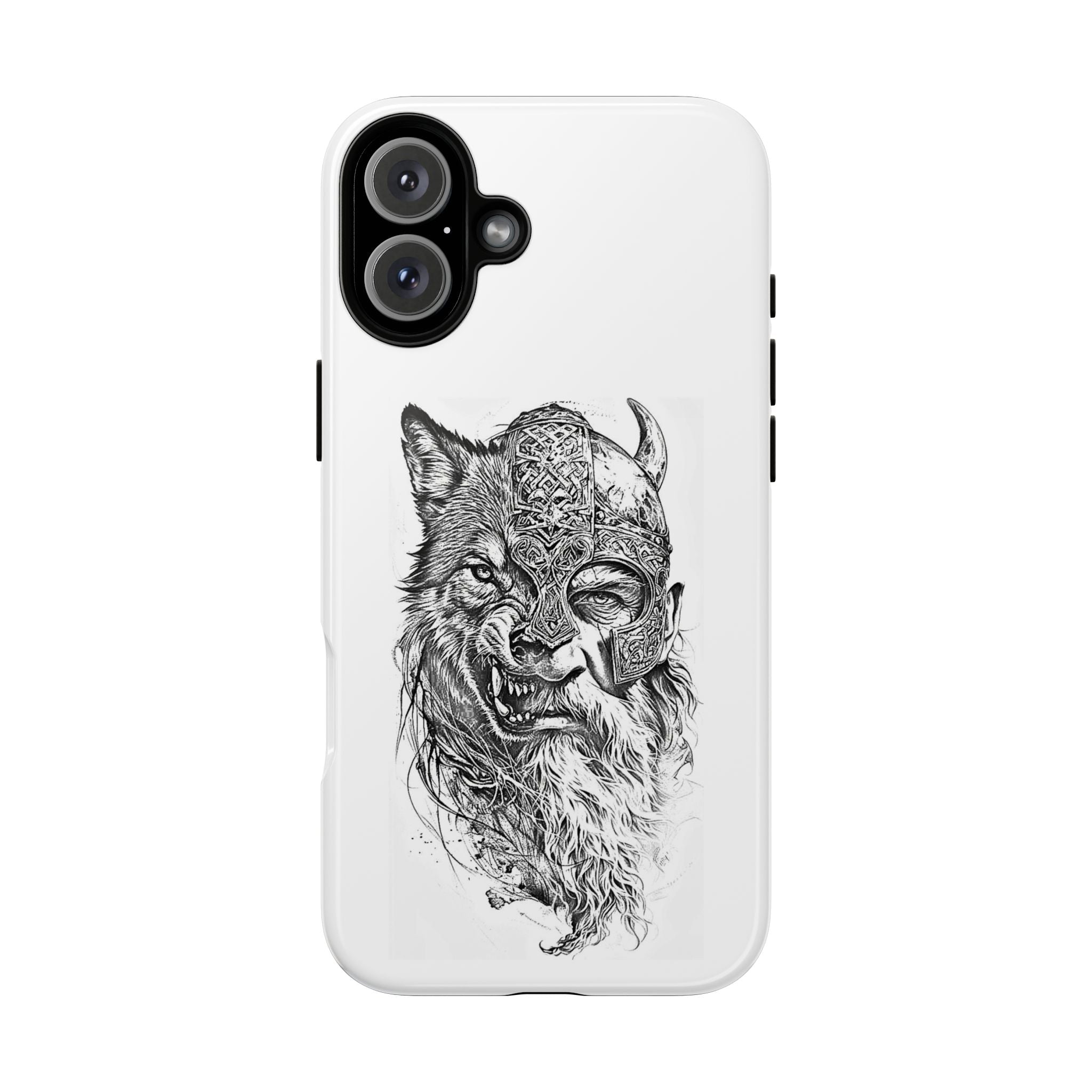 Viking Wolf Spirit – Norse Warrior Fusion iPhone Case