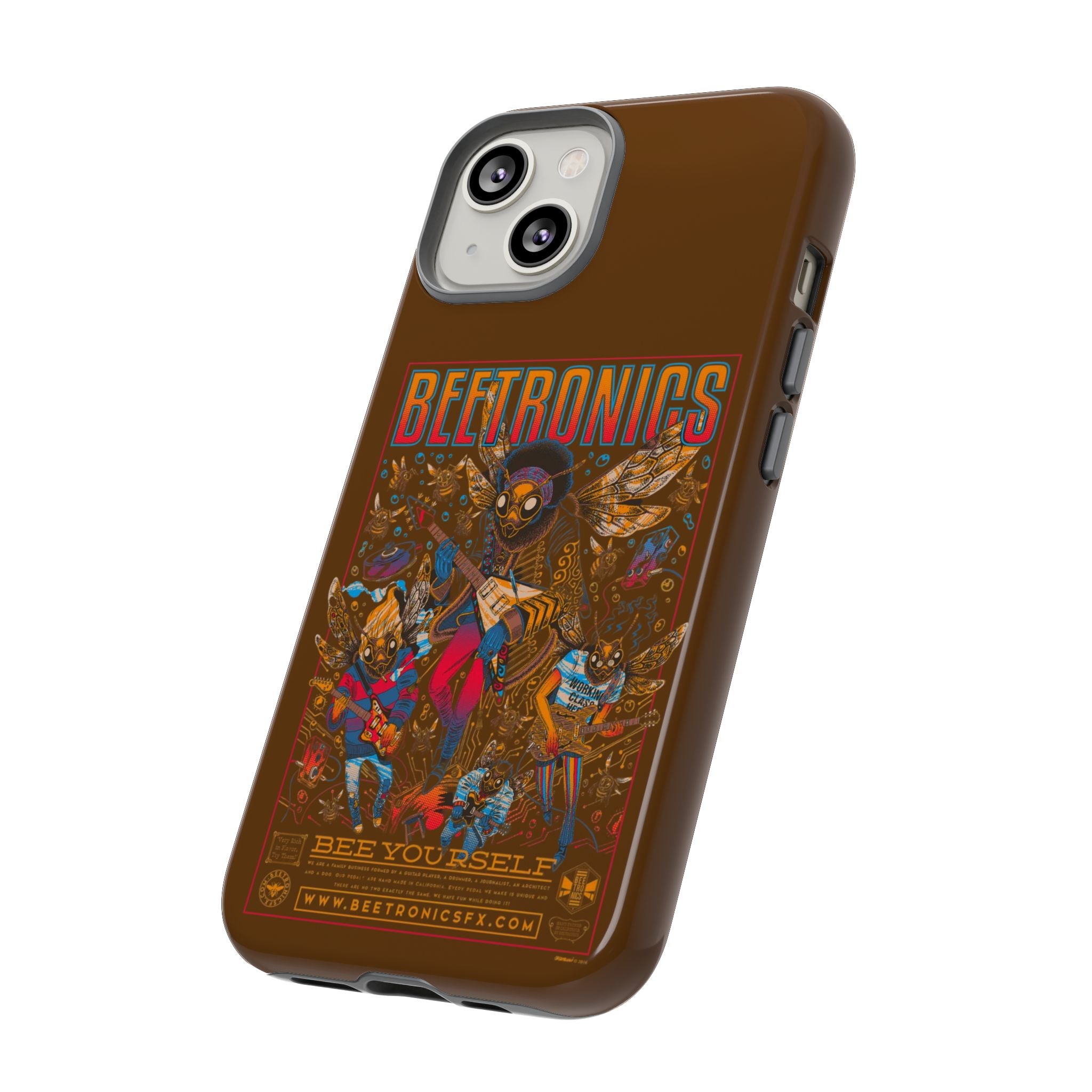 BeeTronics Rock Band – Psychedelic Bee Guitarist iPhone Case