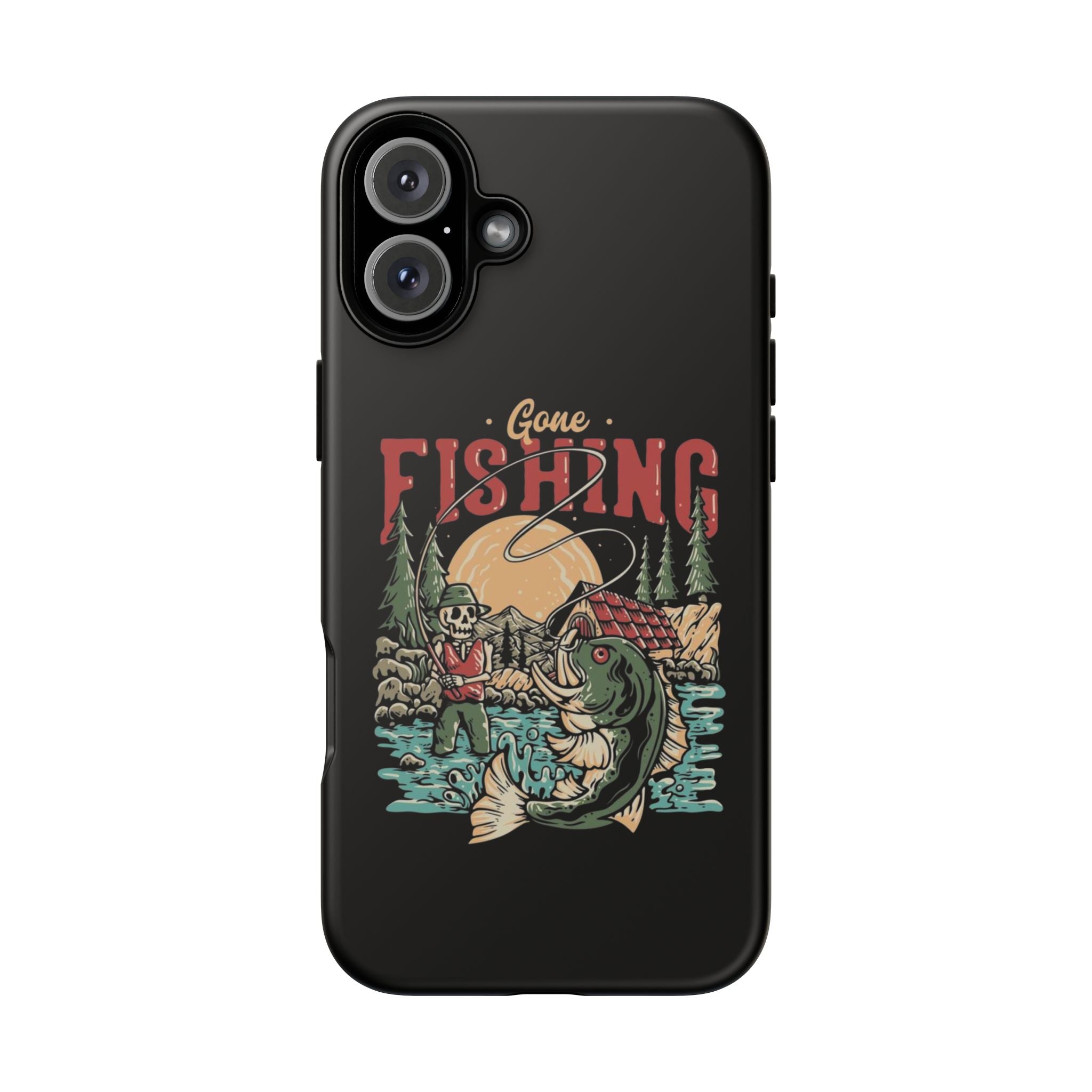 Gone Fishing Skeleton – Vintage Angler iPhone Case