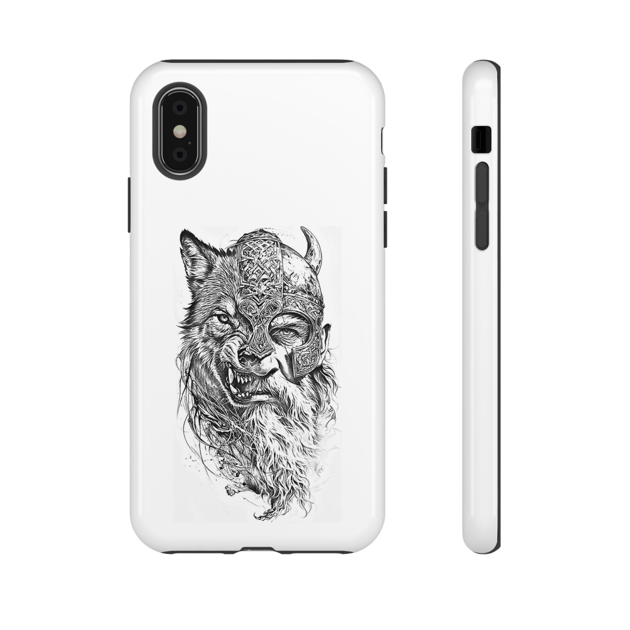Viking Wolf Spirit – Norse Warrior Fusion iPhone Case