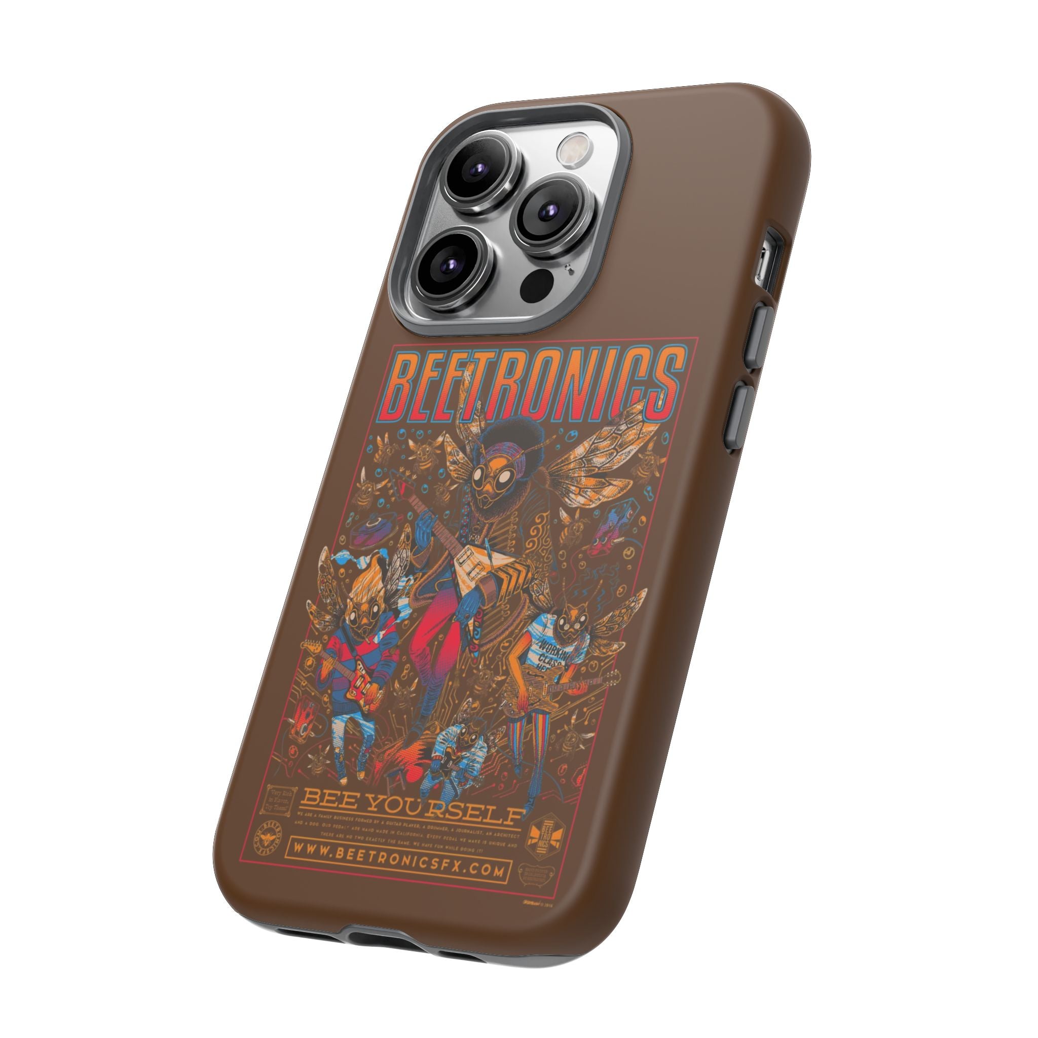 BeeTronics Rock Band – Psychedelic Bee Guitarist iPhone Case