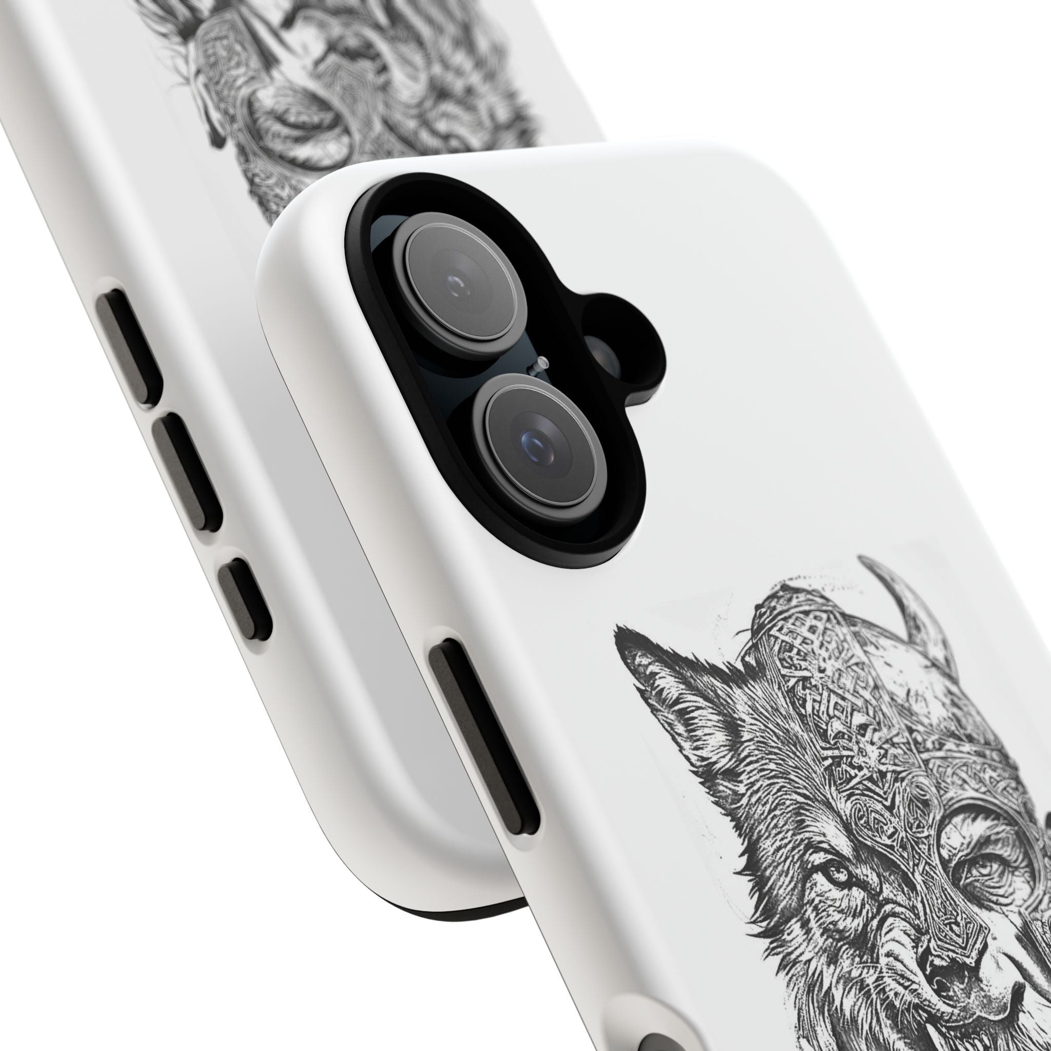 Viking Wolf Spirit – Norse Warrior Fusion iPhone Case